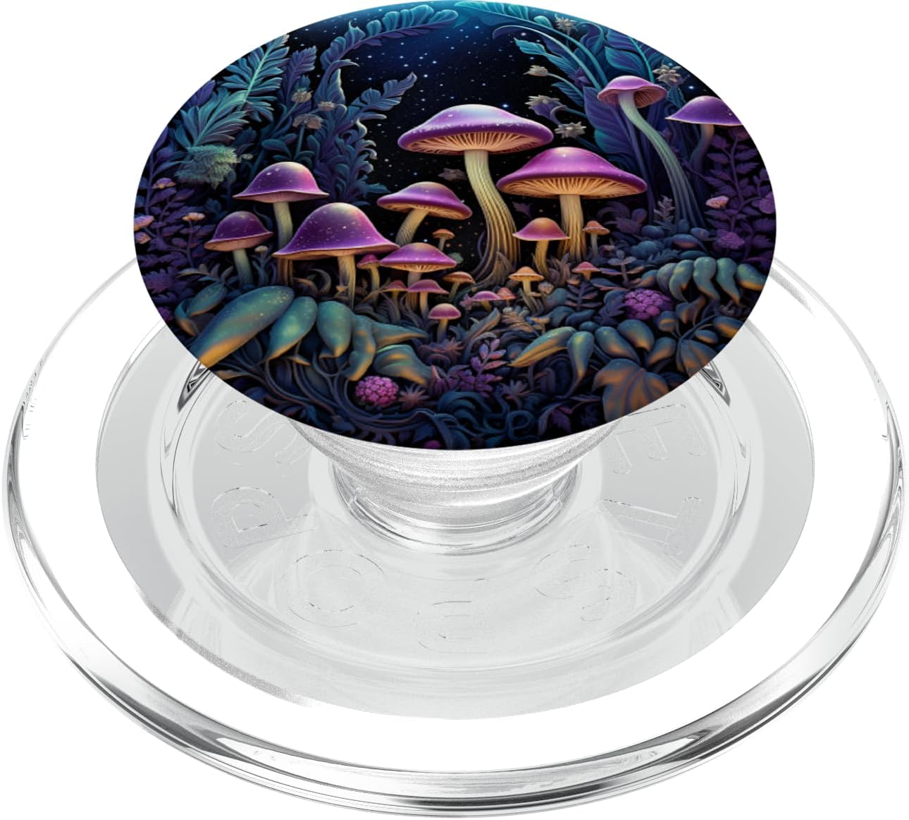 Vintage Witchy Magical Crystals Purple Boho Mushroom PopSockets MagSafe PopGrip for iPhone