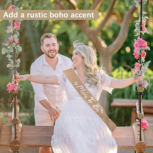 Miniatura 6 de Decoración de arpillera neutra para mamá para ser papá para baby shower, rústico, bohemio, para baby shower, set de ramillete para mamá embarazada,