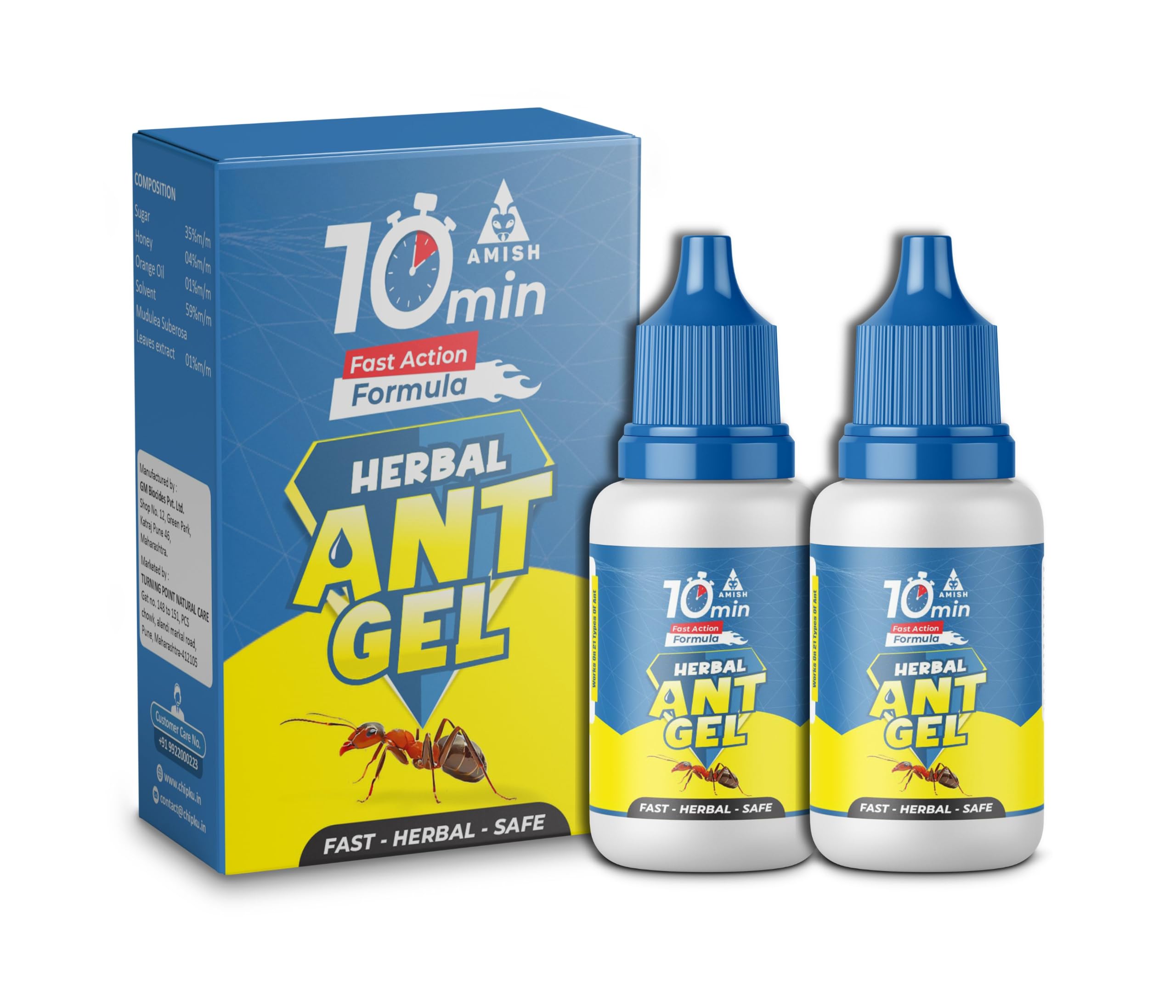 Amish A Herbal Ant Gel Pack of 2 | 10 Minutes Formula | Removes Entire Ant Infestation| Powerful Ant Repellent for Home | 100% Organic Ant Gel Bait for Home & Kitchen Office & Garden-image-44