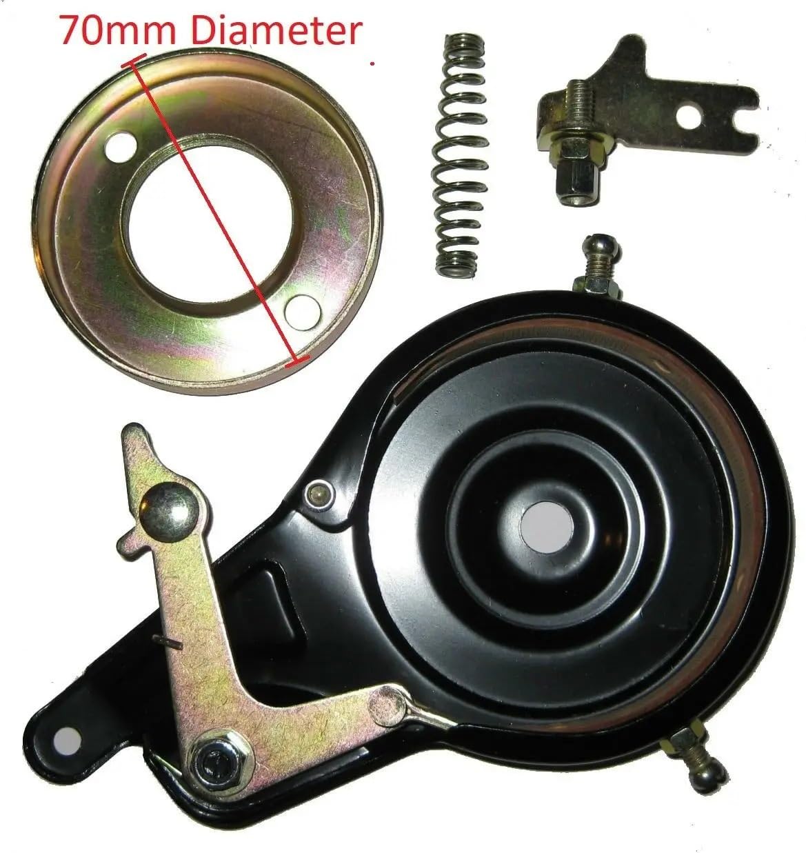 Zespół hamulca taśmowego Skutery rowerowe Części do hulajnogi Akcesoria 70 mm Czarny Pasuje do Mini Pocket Bike tylny bęben hamulcowy