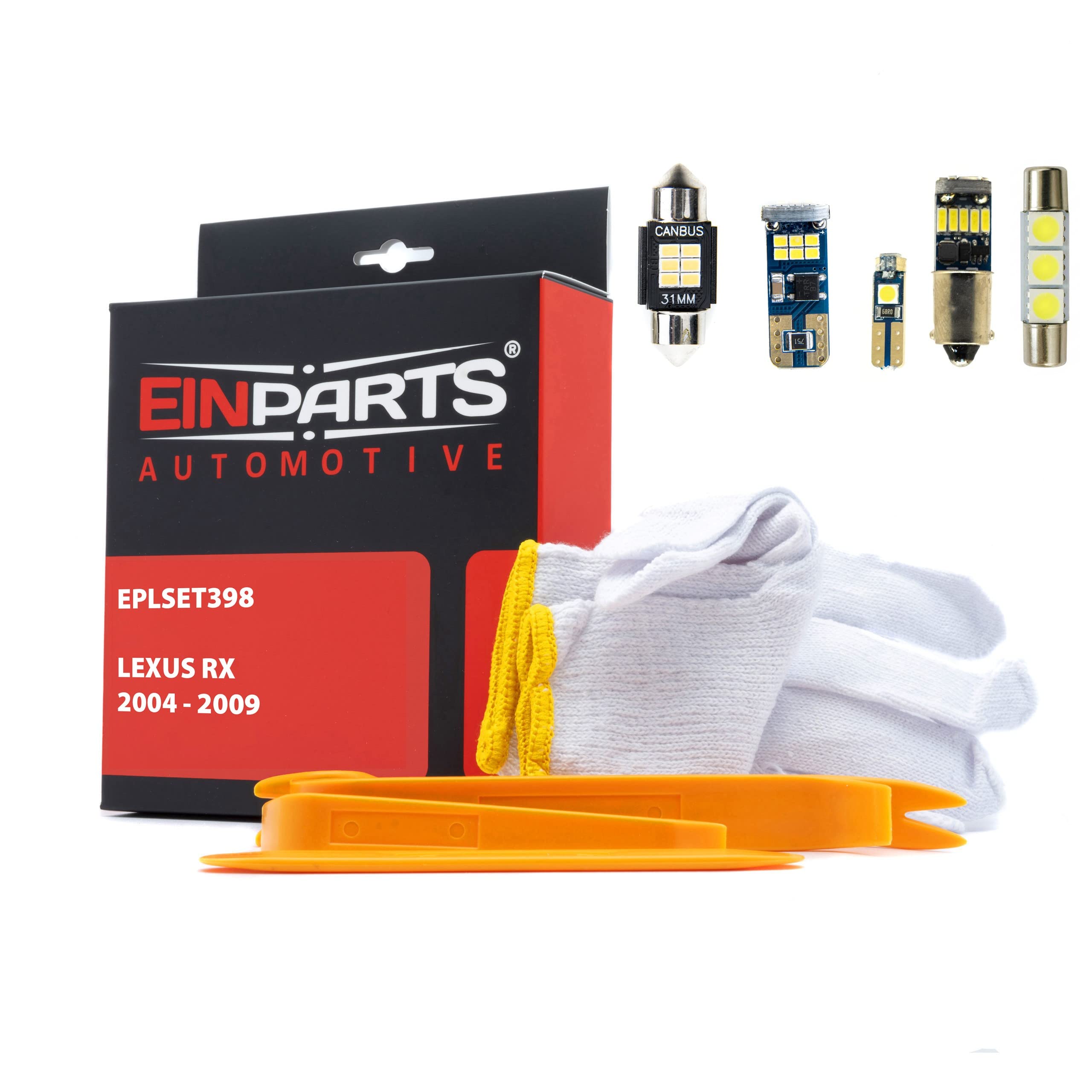 EinParts Juego de Bombillas LED para Coche, Sin errores Can-Bus, para interior de coche especifico para Lexus RX 2004-2009, 13 piezas