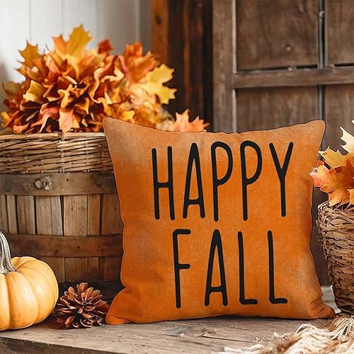 Miniatura 3 de PANDICORN Juego de 4 fundas de almohada decorativas de otoño a rayas negras de 12 x 20 pulgadas, diseño de hojas de calabaza de Hola, granja, otoño,