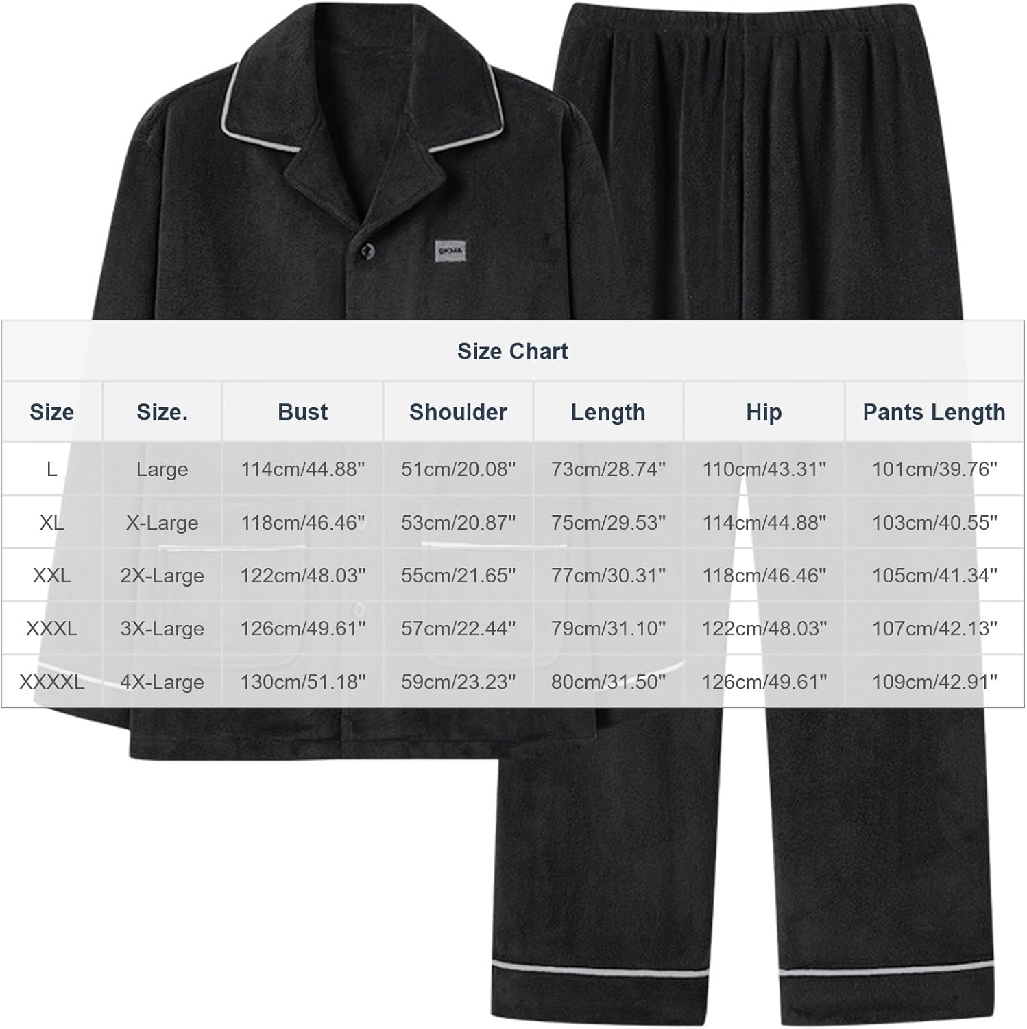 Men Lightweight Solid Loose Comforable Pajamas Sets Long Sleeve Sleepwear Button-Down PJs Set Two-Pieces Loungewear