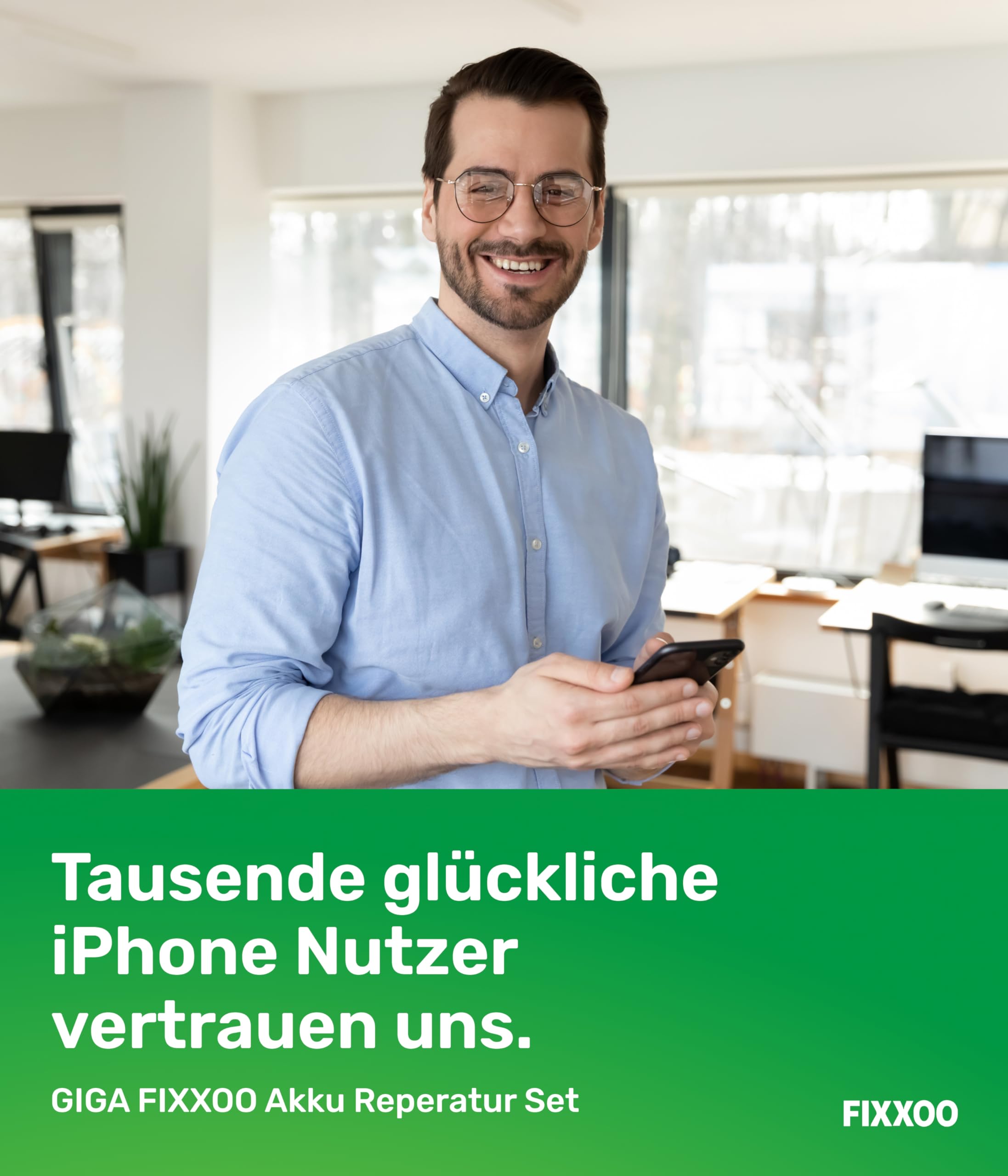 GIGA Fixxoo® Handy Akku Reparatur Set für iPhone XR [inkl. Werkzeug-Kit & Anleitung] - Original Kapazität - Ersatzakku für einen einfachen Austausch - Batterie für iPhone XR