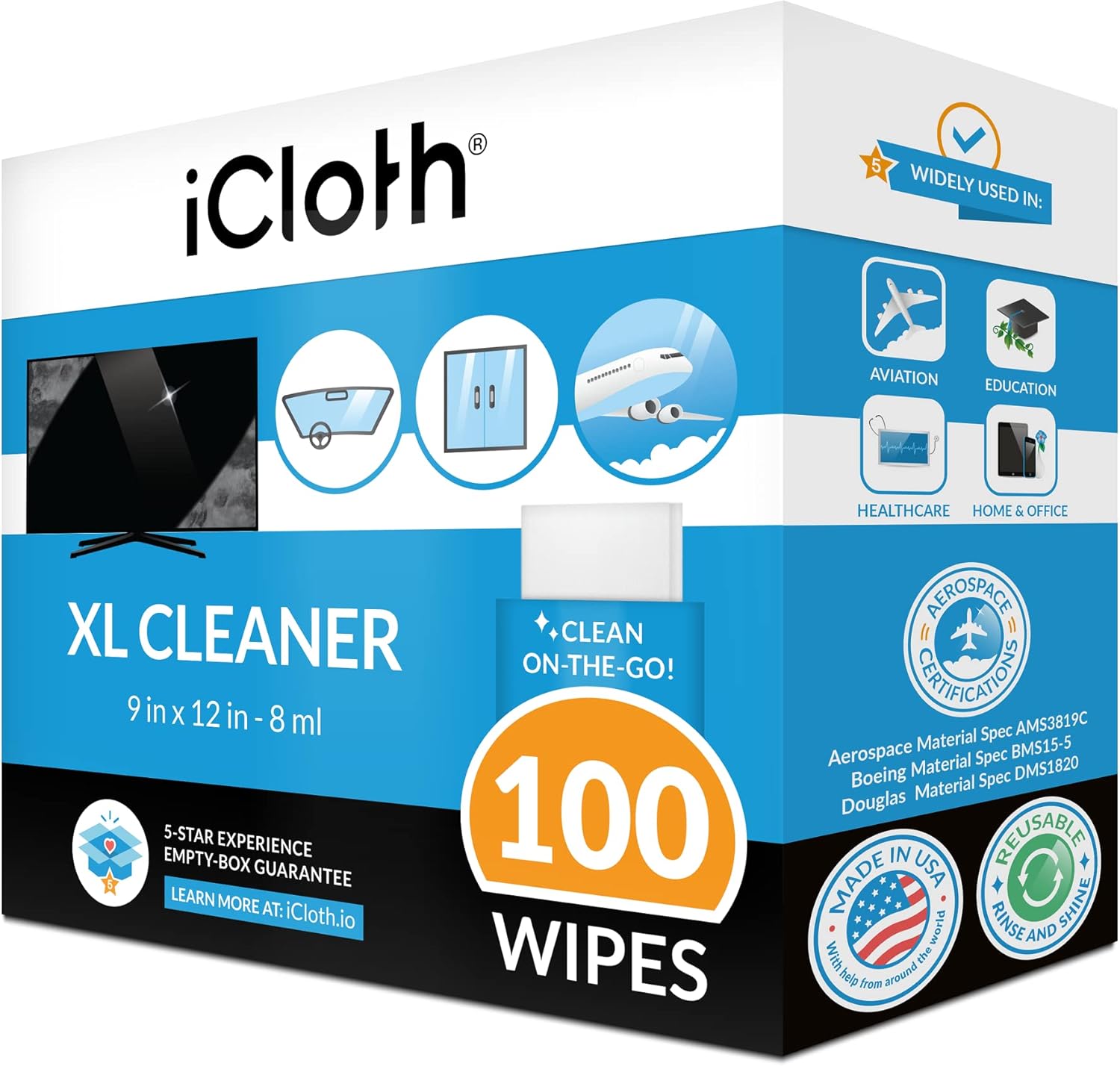 iCloth Extra Large Monitor and TV Screen Cleaner ProGrade Individually
