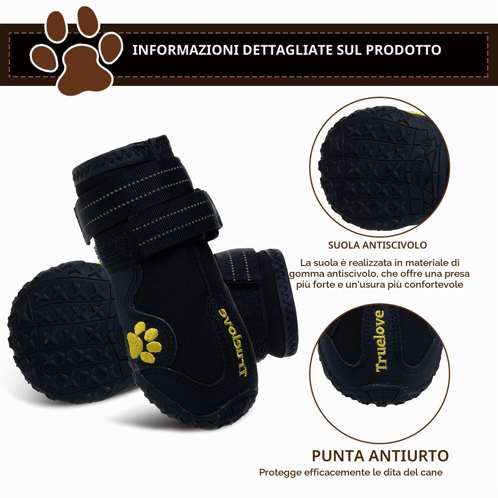 EXPAWLORER Scarpe antiscivolo per cani, impermeabili e antimacchia, con cinghie riflettenti per attività all'aperto, protezioni per zampe ferite, clima caldo o giornate di neve