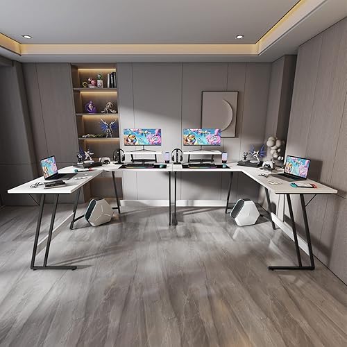 Miniatura 4 de Homall Escritorio para juegos en forma de L de 51 pulgadas, escritorio de esquina para computadora, mesa de escritorio para juegos con soporte