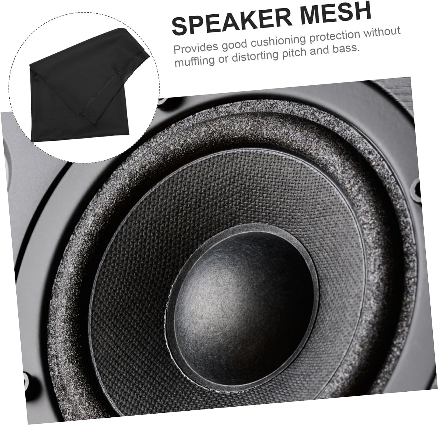 Breathable Speaker Mesh Cloth Replacement for Home Speakers Scratch-Resistant Material with Uv Protection Soft Texture for Optimal Sound Quality Black Color