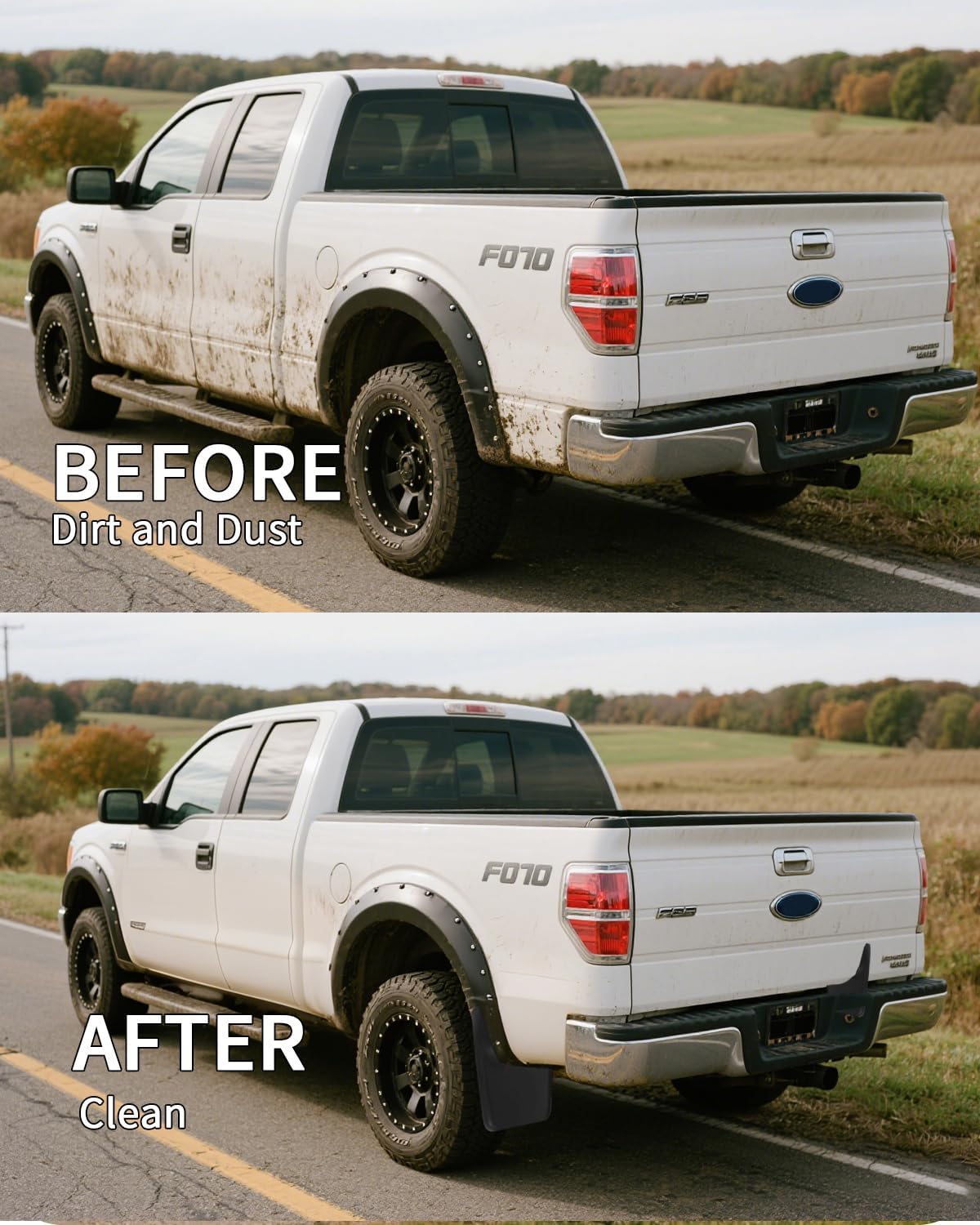 Mud Flaps for Ford F150,Front & Rear Splash Guards, Compatible with Fender Flares,4PCS (Ford F150 2004-2014 with Fender Flares)