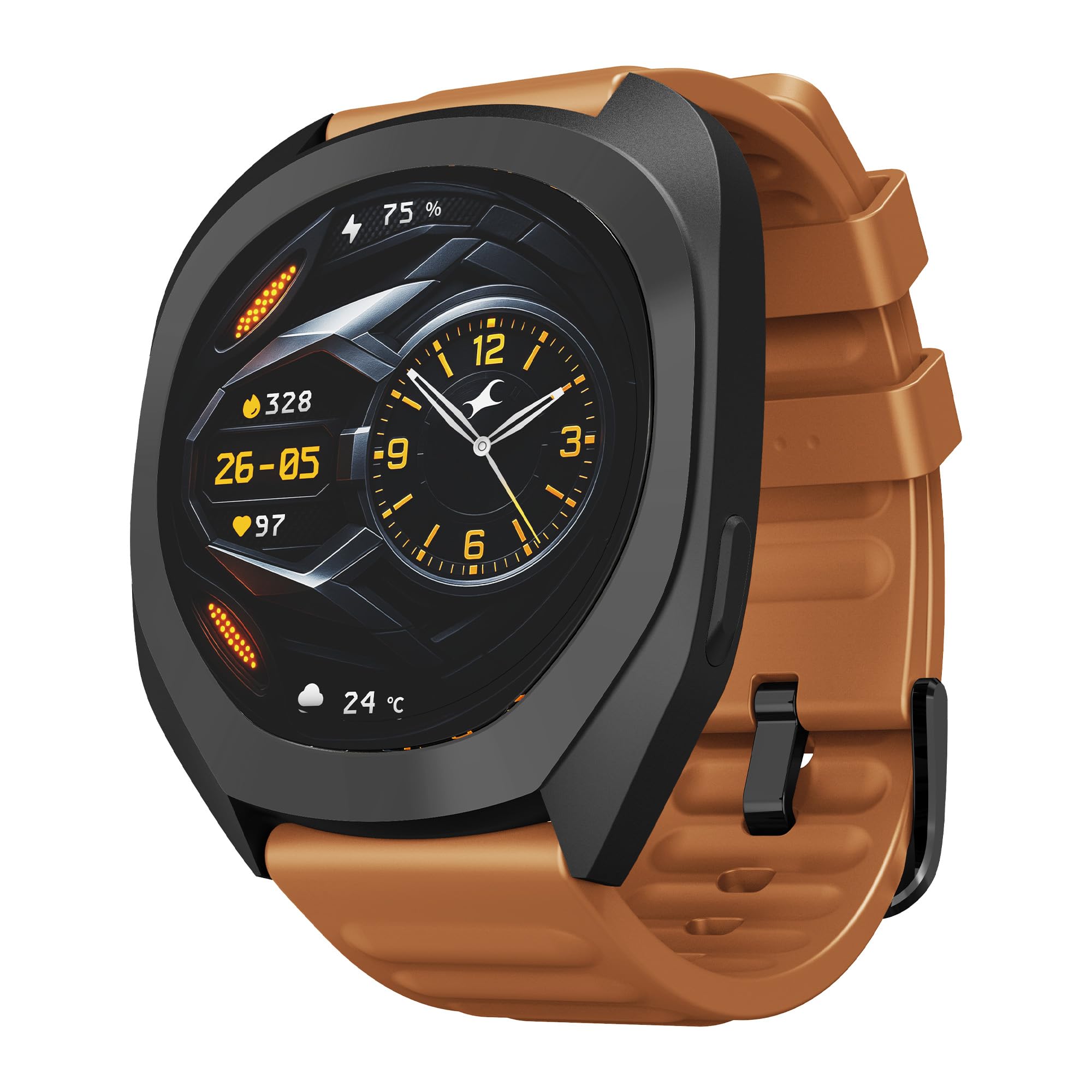 Fastrack Cosmix Smartwatch 1.32" inch AMOLED Display,Cosmic Drive Inspired Case Design,AI Watcface,AI Chat, 24/7 Health Suite, BT Calling, SpO2, HRM, IP68, Multiple Menu Styles, Games -Copper Clay-image-8