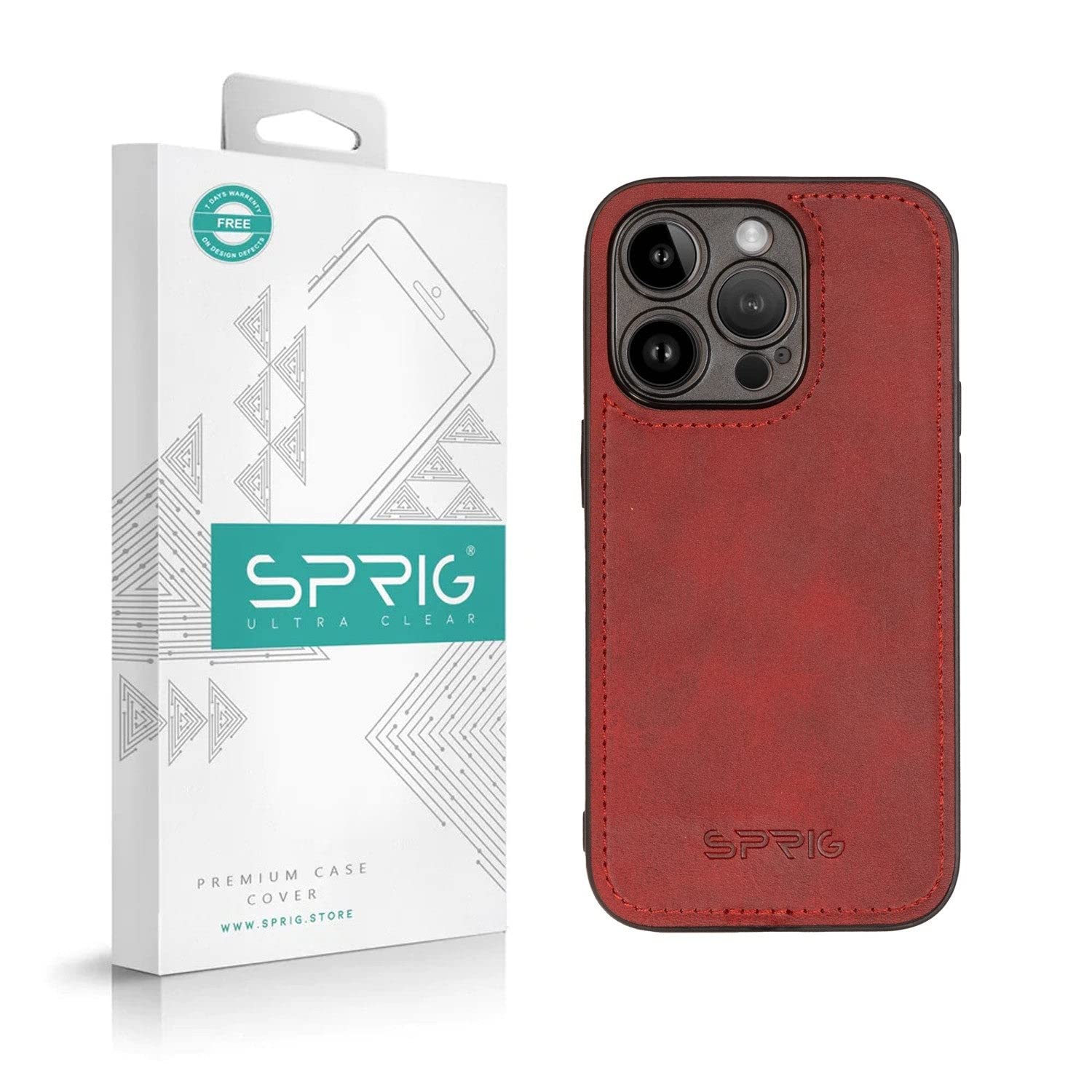 SPRIG Cases Compatible with Apple iPhone 14 Pro Max Matte PU Leather TPU Premium Back Cover Drop Tested Shock Proof Case for Boys and Girls with Camera Protection (Red) (B0BYCXWNPV) Amazon Price History, Amazon Price Tracker