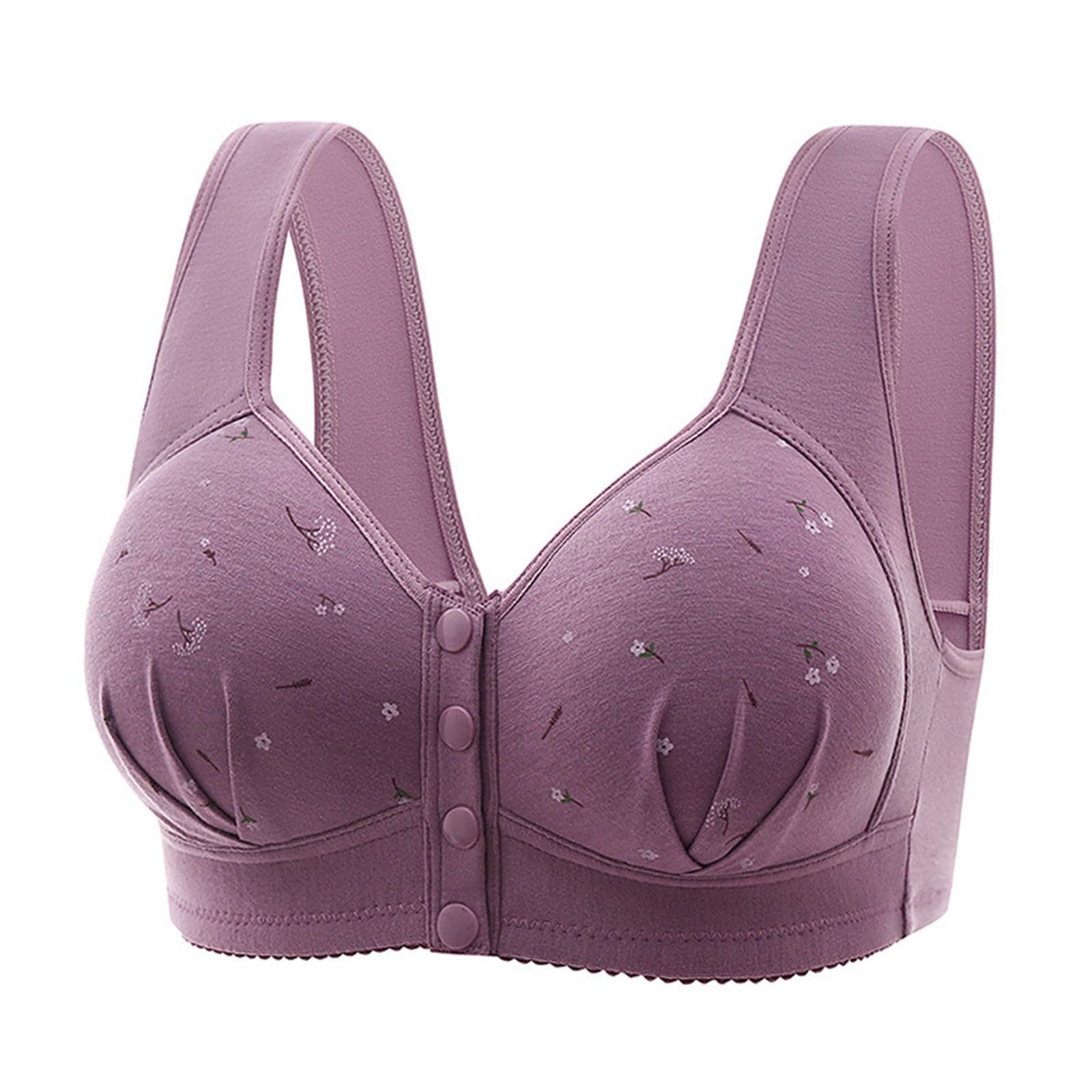 Daisy Bralette per donne anziane Reggiseni a chiusura frontale per le donne push up yoga bralette con estensori 3 ganci reggiseno ad alto impatto biancheria intima senza fili supporto bralette morbido
