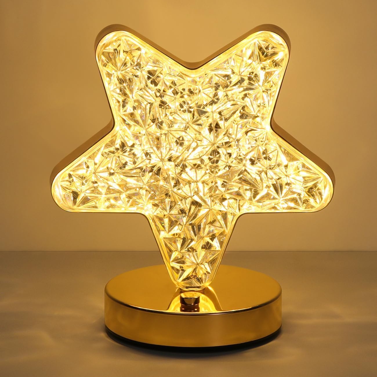 Ramadan Light,Ramadan Decorations Table Lamp,Crystal Star Shape Night Light Touch LED Nightstand Lamp Desk Lamp for Home Bedroom Living Room Table Decorations