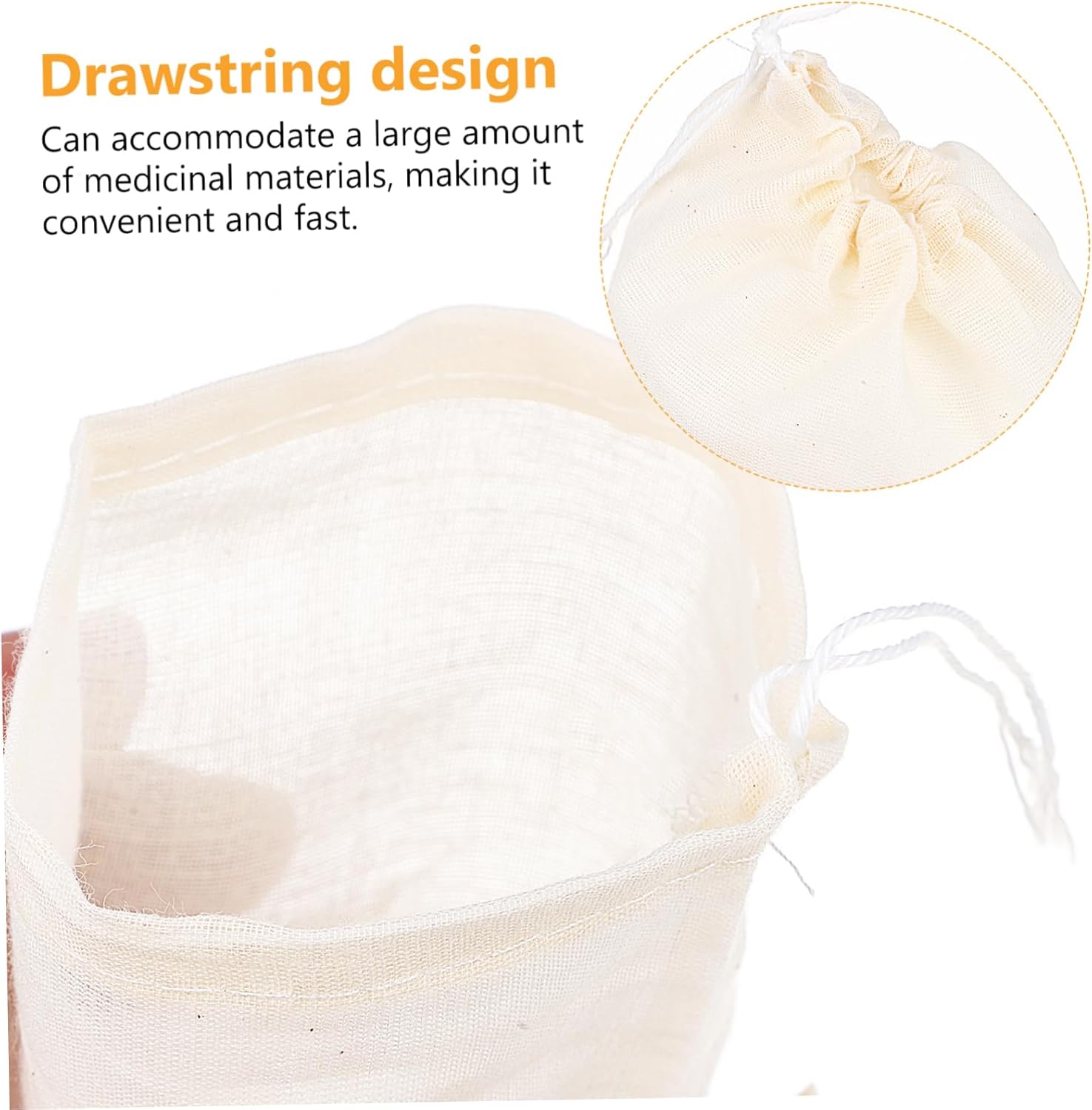 Ciieeo 200pcs Drawstring Cloth Pouches for Chinese Medicine and Tea Reusable Bags Multi-Functional Storage for Jewelry and Items Lightweight