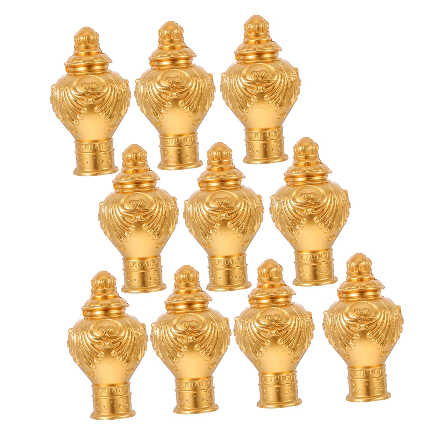 DECHOUS 10Pcs Roman Curtain Pole Finials Elegant Blowmolded Decorative Ends for Curtain Rods Vintage Drapery Pole Head Caps Enhance Home Decor