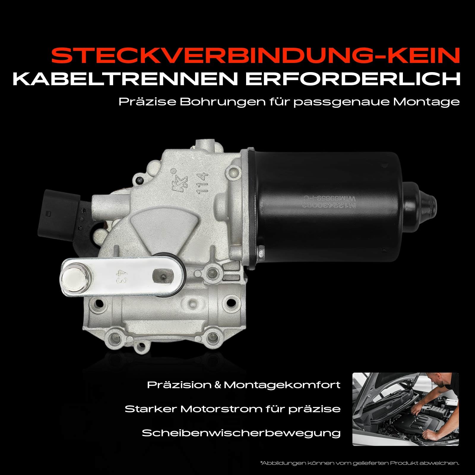 Frankberg Scheibenwischermotor Wischermotor 4-polig Kompatibel mit B-Klasse W242 W246 B160 B160 CDi/d B 80 B180 CDi B180 CDi/d B200 B200 CDi B200 CDi/d Replace# A2468200040