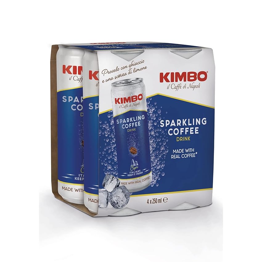 Immagine del prodotto Kimbo Sparkling Coffe, Confezione Da 4 Lattine Da 250 Ml, Caffè