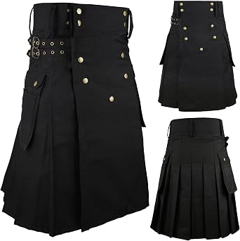 Kilt for Men - Modern Scottish Utility Hybrid Kilt with Cargo Pockets, Ideal for Weddings & Events
