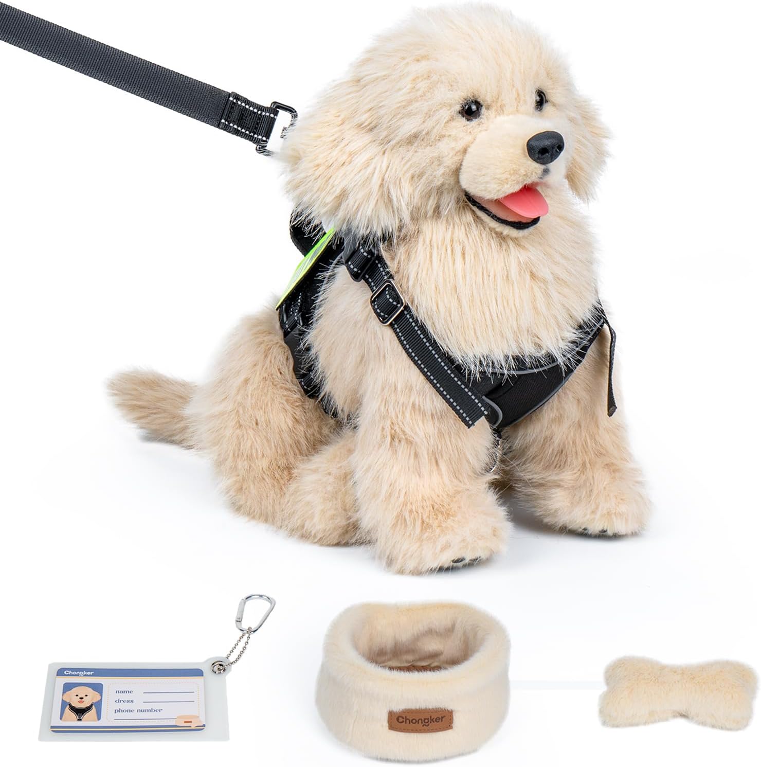 Chongker Dog Stuffed Animals Plush with Magnetic Toys, Soft Cuddly Golden Retriever Plush Toys, Large Stuffed Puppy Dog Stuffed Animals, Birthday Gift for Kids Girls Boys