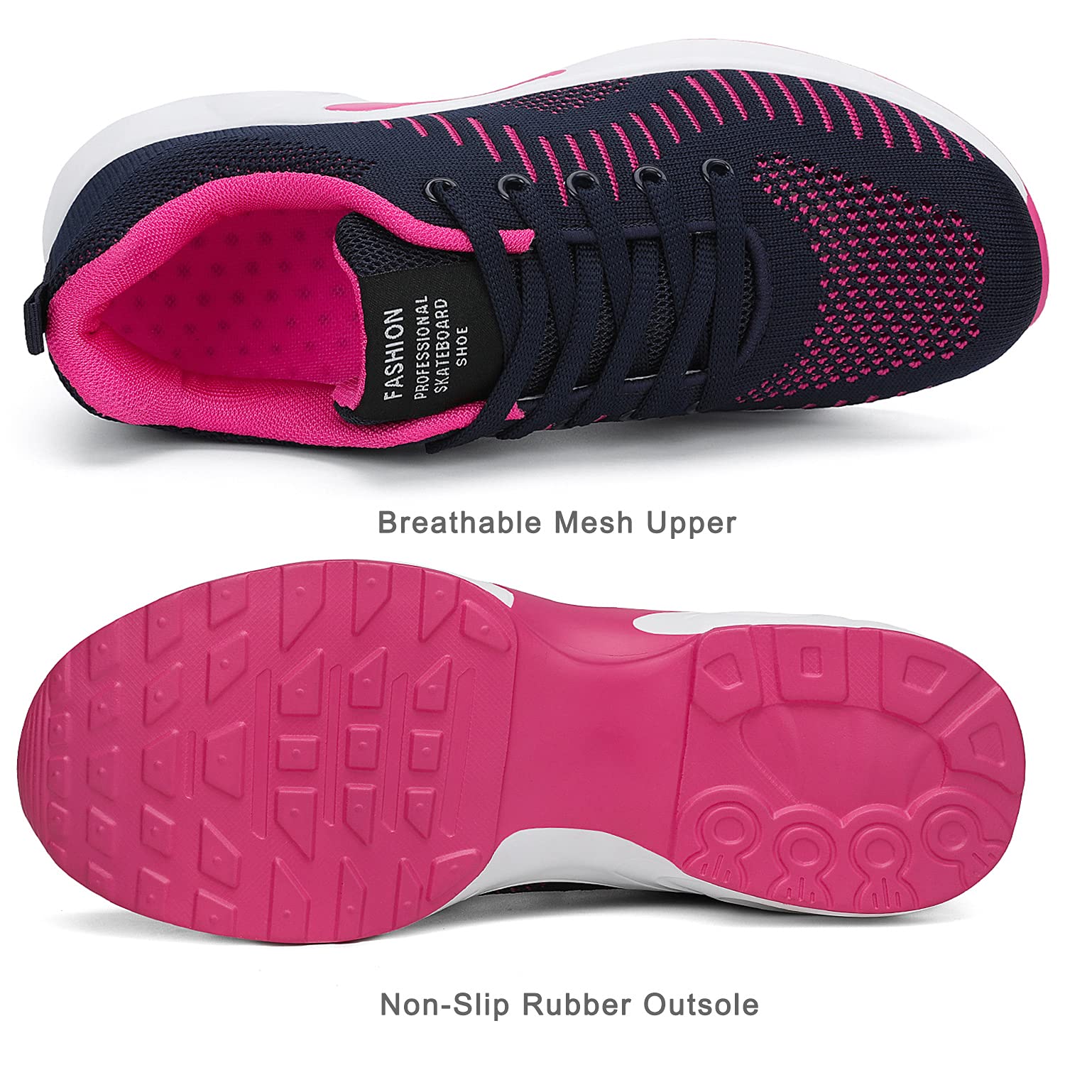DANNTO Damen Laufschuhe Atmungsaktiv Turnschuhe Schnürer Leichte Stoßfest Mode Sportschuhe Outdoor Athletisch Sneaker für Gym Walking Jogging Laufen Basketball Frühling Sommer