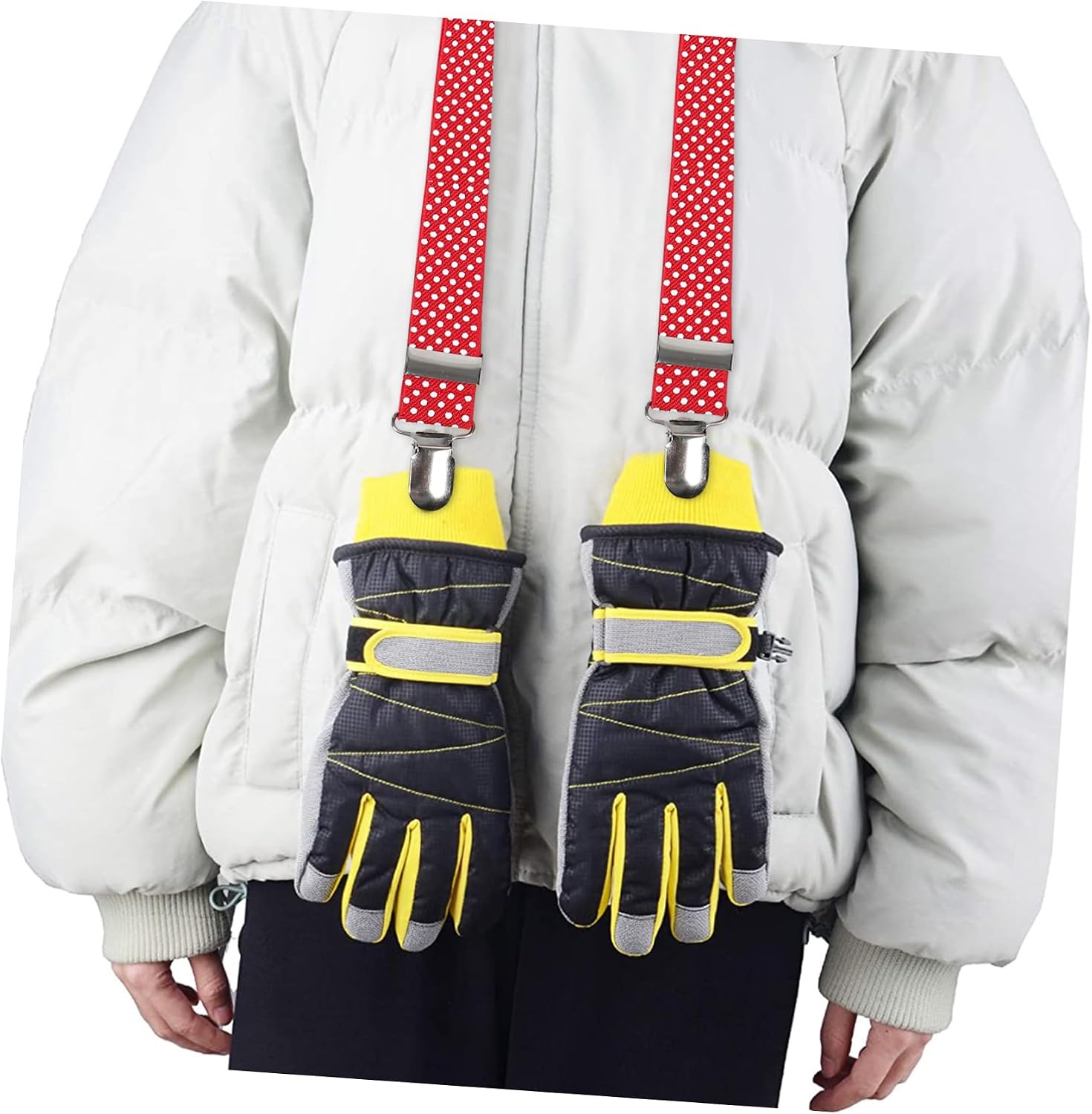 VANZACK 2Pcs Adjustable Elastic Glove Retainers for Mitten Holder Clips for Winter Outdoor Activities Secure Grip for Active Play