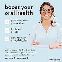 Vista 4 de XyloBurst Goma de mascar de xilitol Sin azúcar, sin gluten, apto para dieta cetogénica, sin aspartamo, goma de mascar para la salud bucal