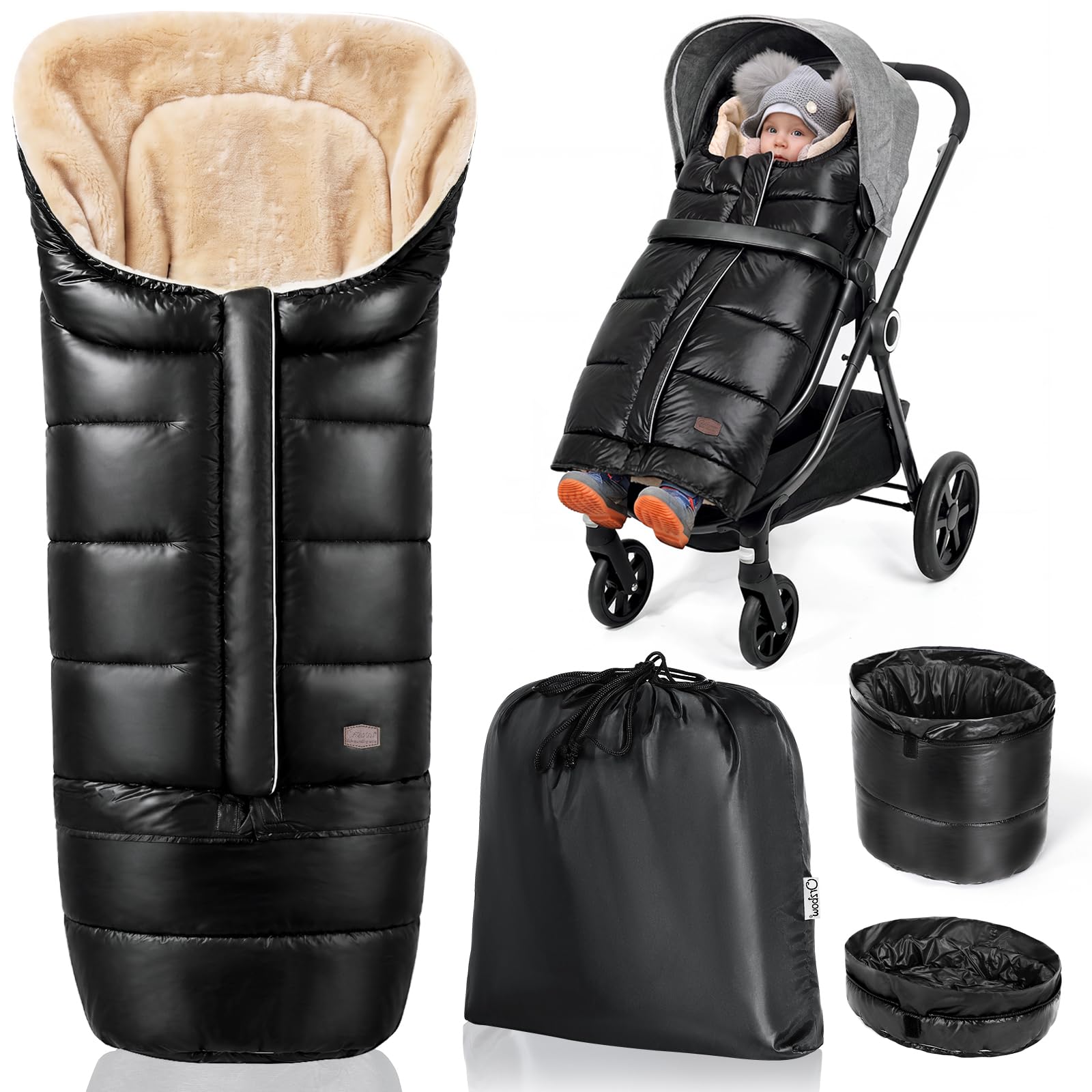 Orzbow Footmuff for Pushchair Universal, Easy-Access Zipper