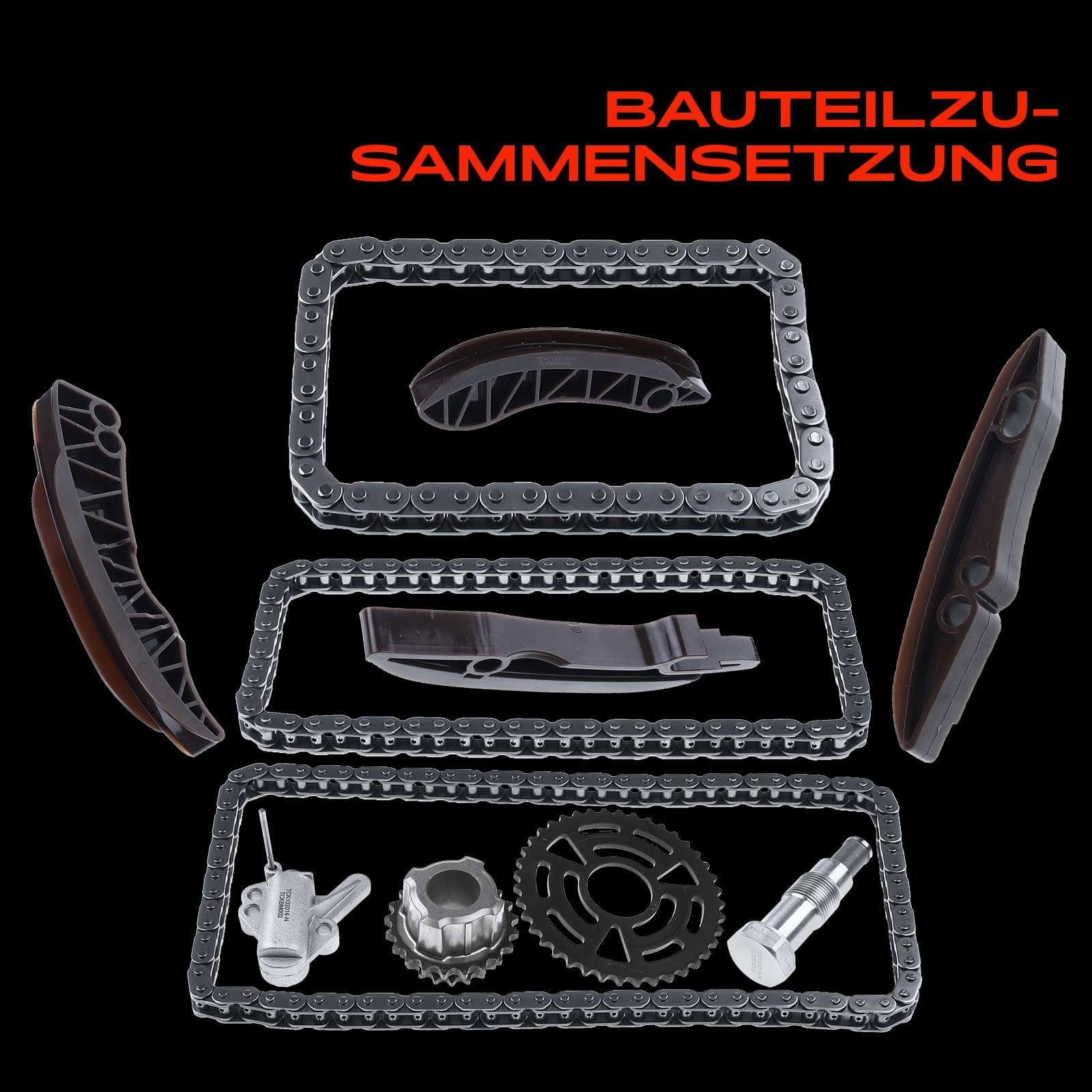 Steuerkettensatz für 1er E81 E82 E87 E88 F20 F21 2er F22 F87 3er F30 F31 F34 F35 F80 E90 E91 E92 4er F32 F33 F36 F82 F83 5er E60 F07 F10 F11 F18 X1 E84 X3 E83 F25 M-i-n-i R55-R61 2004-Heute