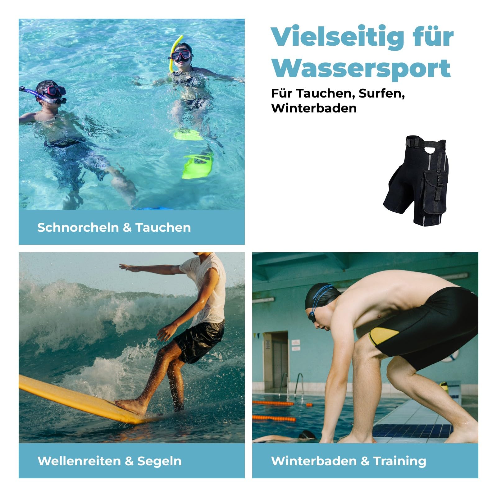 Baoblaze Tauchshorts Neoprenanzughosen, Neopren-Shorts für Herren, Tauchhosen zum Kajakfahren, Schwimmen, Wassersport, Herren, Damen