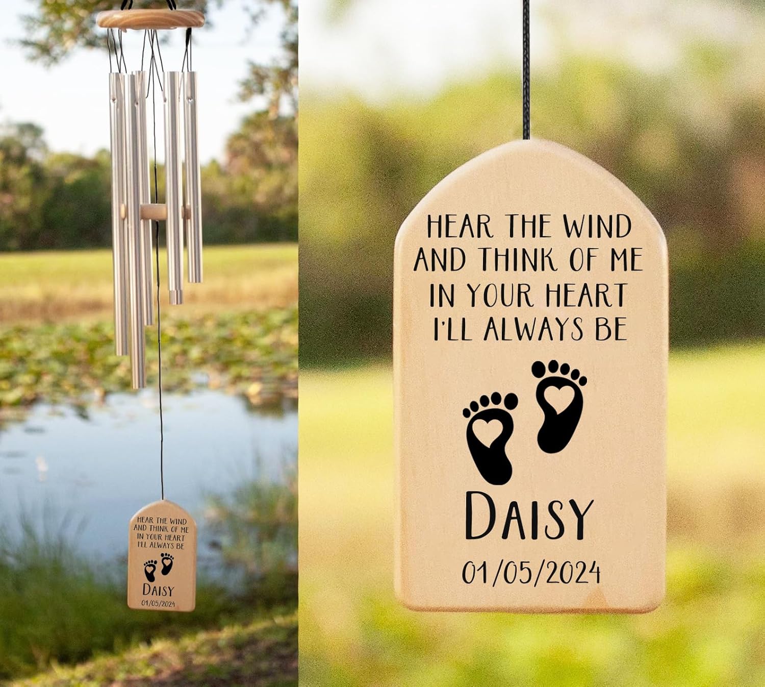 Personalized Memorial Wind Chimes for Loss of Baby Custom Sympathy Wind Chimes Baby Miscarriage Gift for Mother Personalized Angel Baby Memorial Gifts