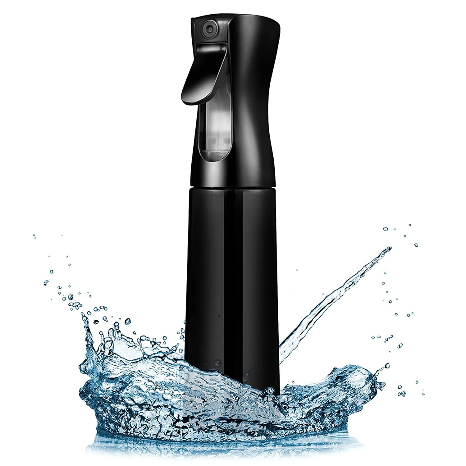 STAR WORK Continuous Ultra Fine Mist Spray Bottle, Multi-Tasking Marvel for Hair, Skin, Home, Pet Care and more, Refillable and Reusable (BLACK)