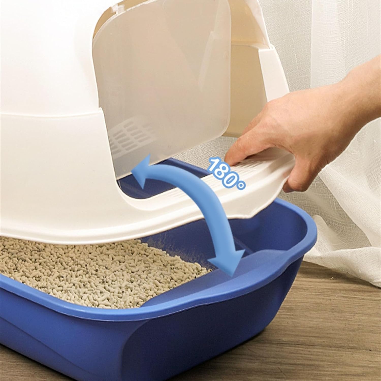 Litterbox Large Blackout Cat Litter Box, Cat Litter Box with Lid and Scoop, Privacy and Easy Access for Cleaning Cat Litter Tray(Green)