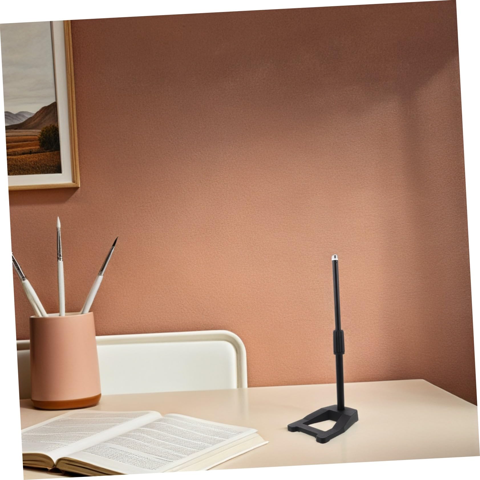 Supporto per Microfono da Tavolo Regolabile Altezza Supporto per Microfono da Scrivania con Base Anti-vibrazioni Metallo Pesante Angolo Flessibile Design Compatto per Home Studio