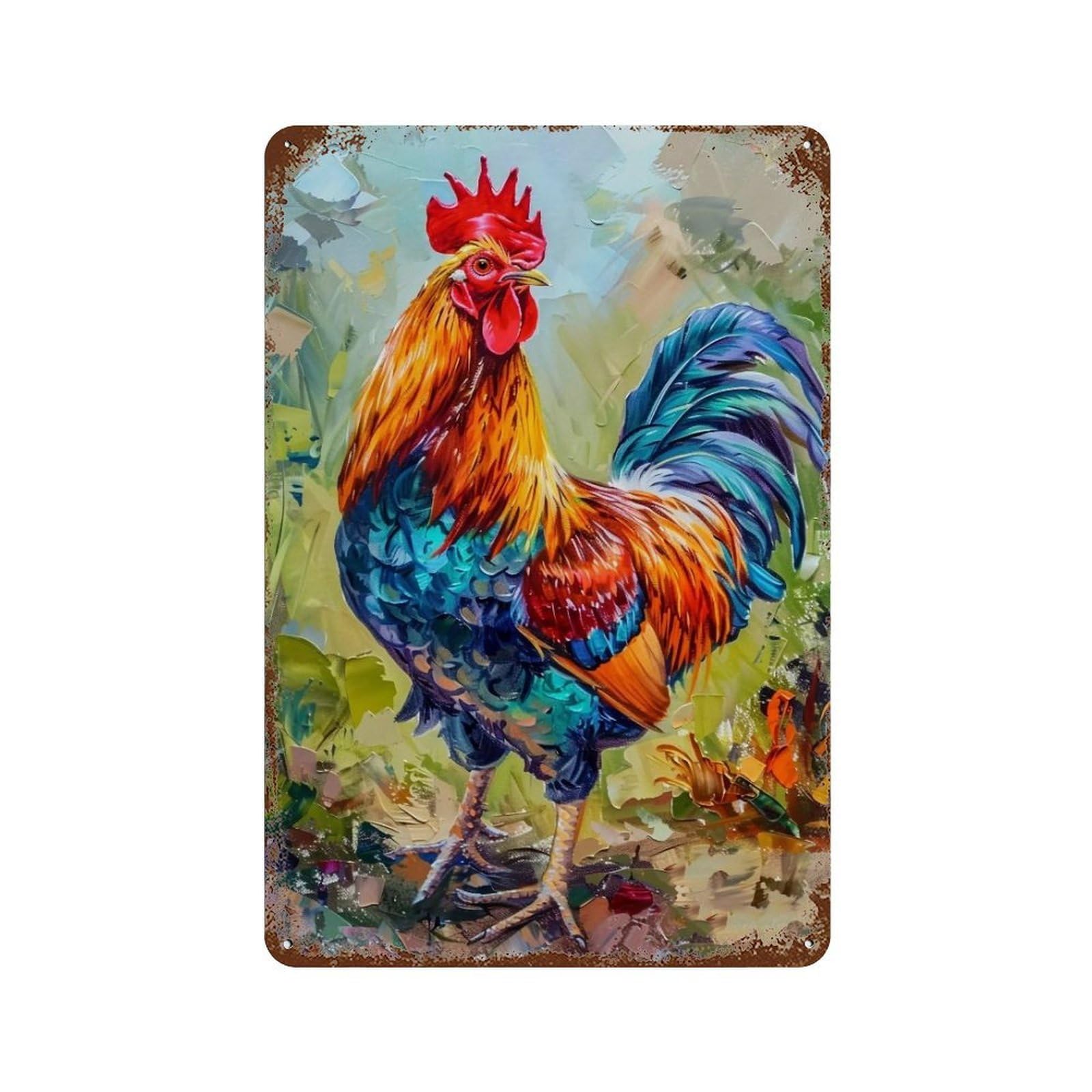 HDURYEYRYY Proud Rooster 04 Wall Retro Iron Vintage Art Metal Tin Sign Poster Modern Home Cofffee Club Art Bar Shop Decor 30x20cm