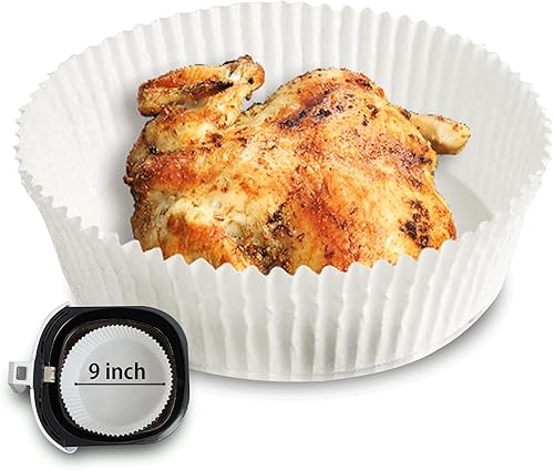 200 piezas de papel pergamino redondo antiadherente para freidora de aire, forros para hornear, bandejas para hornear, tazas para hornear, papel