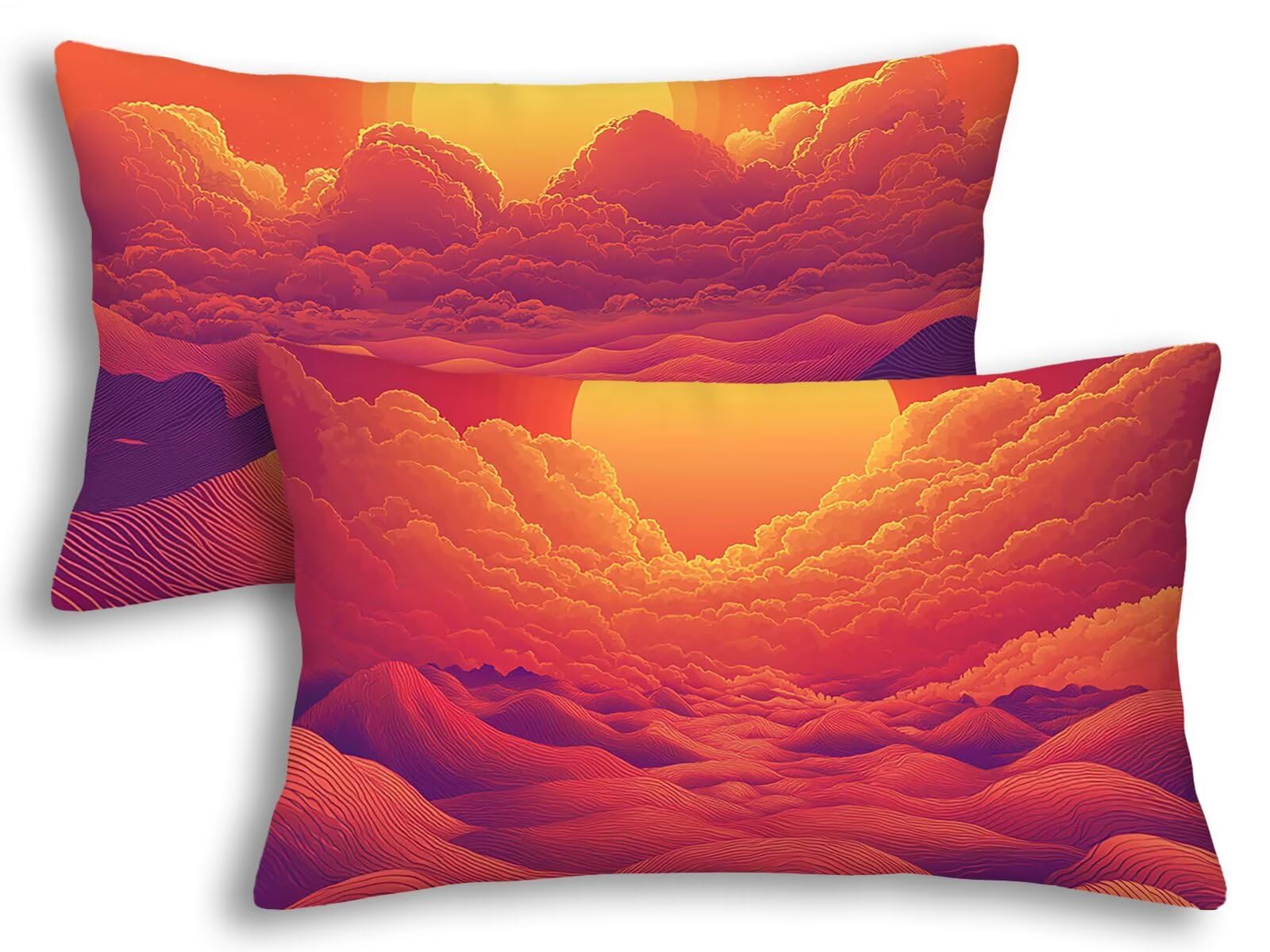 Taie d'oreiller 40x80 orange caramel lot de 2 housses de coussin salon