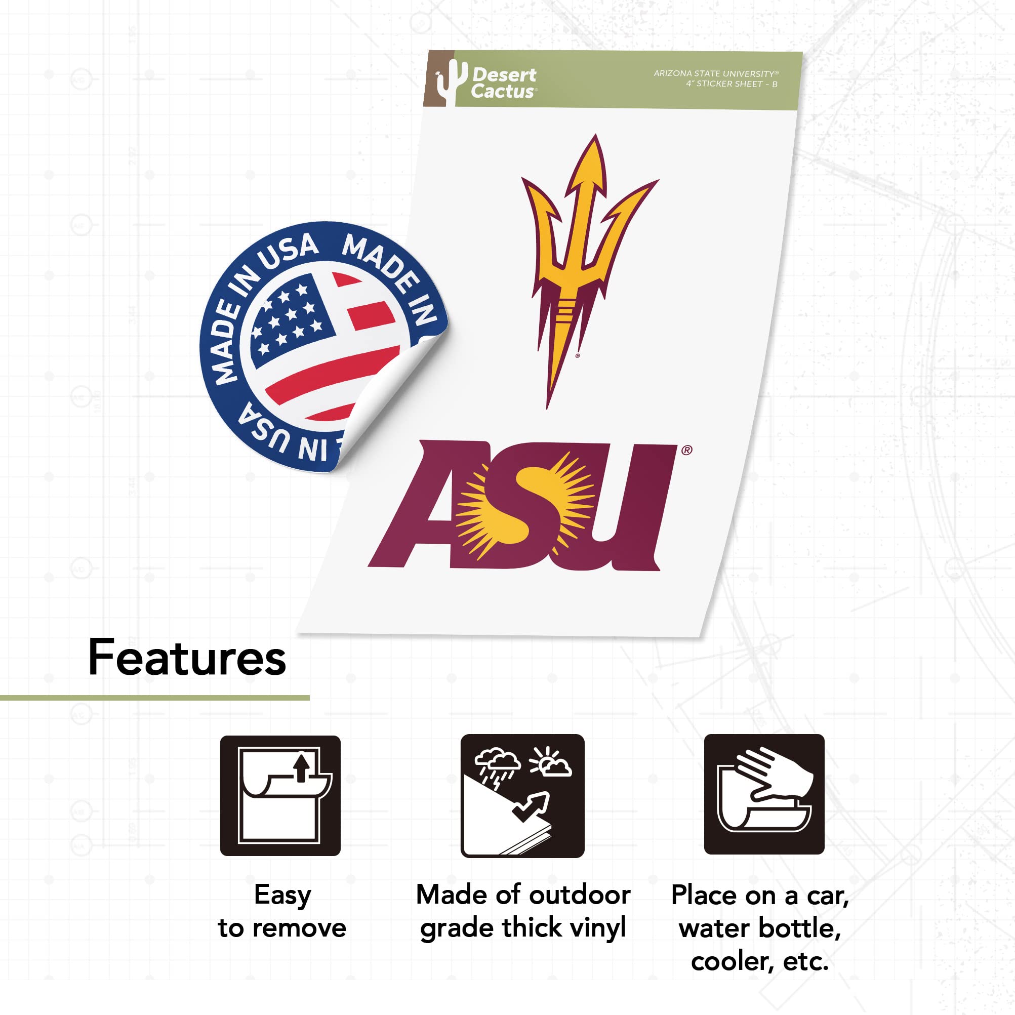 College Pride Vinyl Sticker Desert Cactus Alabama State University ...