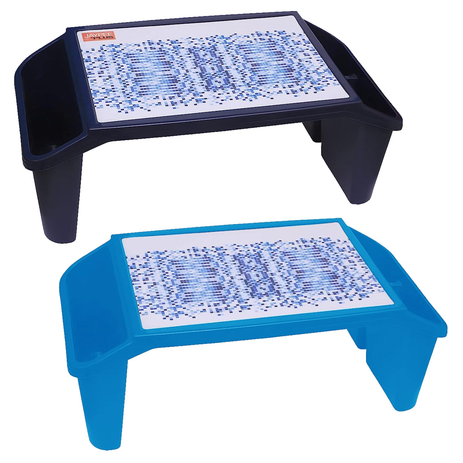 1 x Lap Desk Laptop Stand Portable Plastic Study Table for Kids Read Eat Watch Movie on Couch/Sofa or Floor Coffee Serving Tray Breakfast in Bed Table with Storage Space (Blue, Random Design)