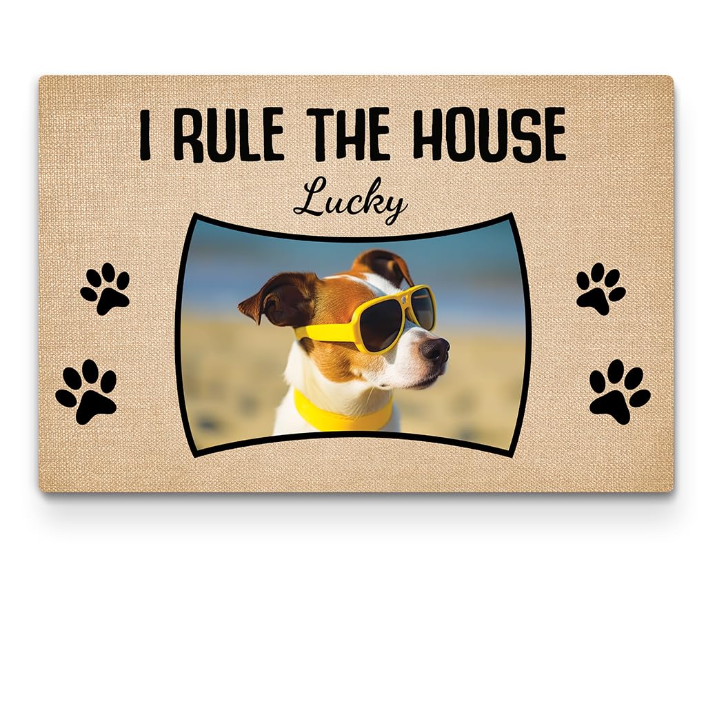 Personal Chic Personalised Door Mat - I Rule The House - Welcome Mat, Welcome Door Mat (Model #2)