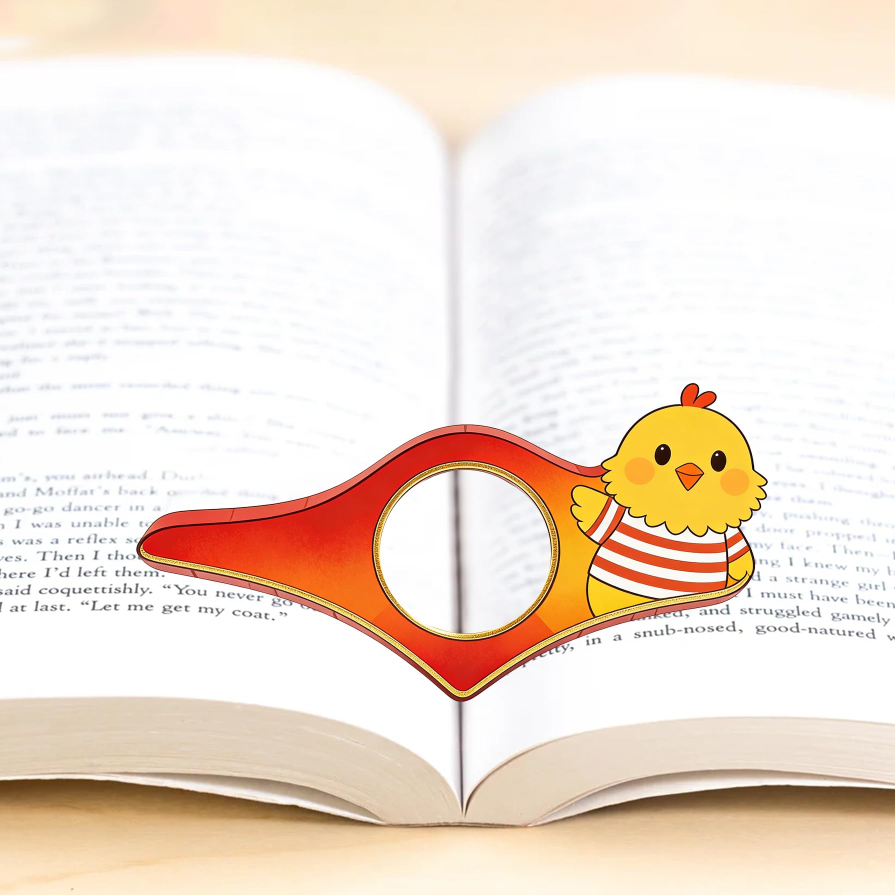 Chick Book Page Holder, Thumb Book Page Holder, Reading Accessory, Smooth Lightweight Acrylic Book Page Holders for Students, Teachers, Book Lovers, Literary & Bookworm Ideal Gift