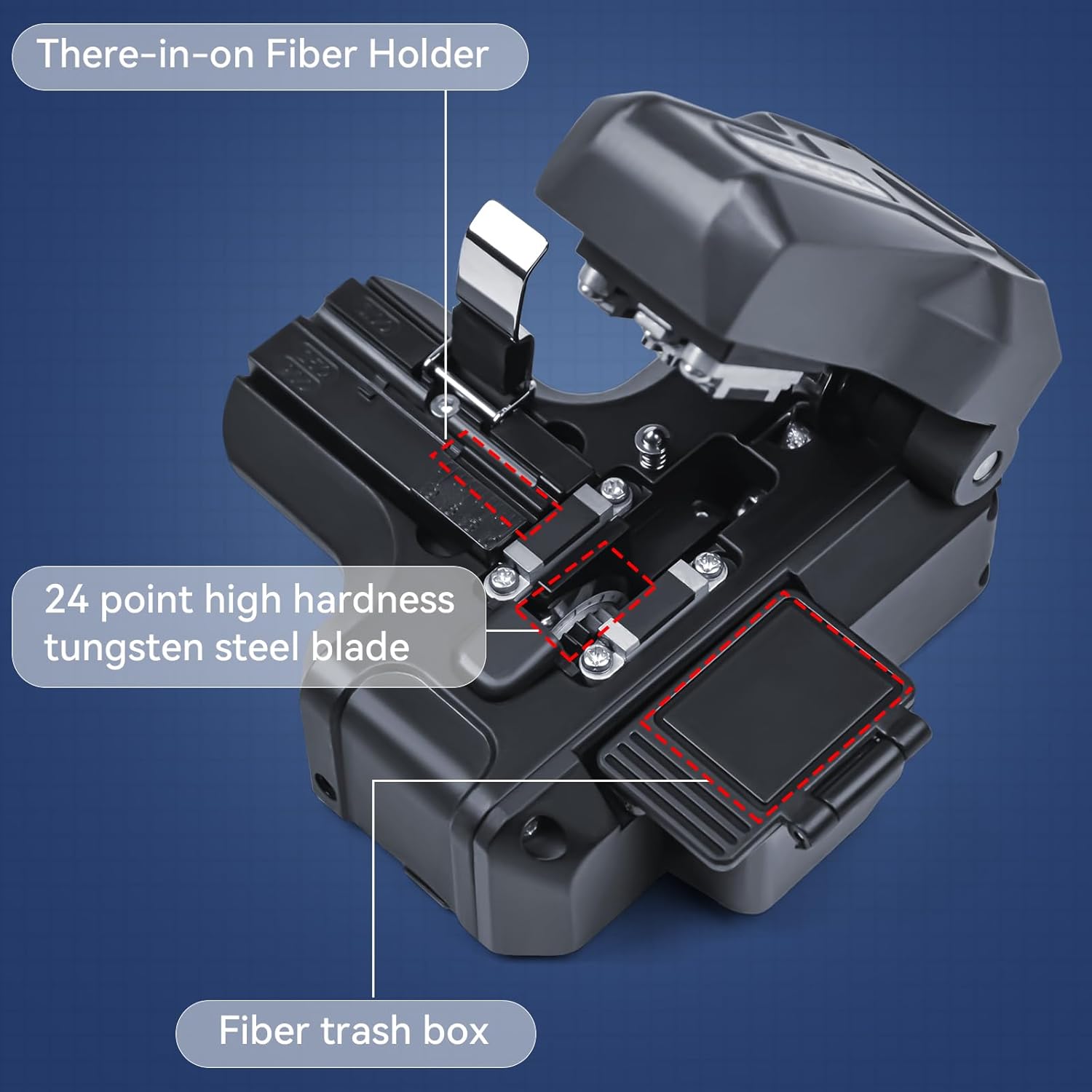 VAEYI Fiber Optic Cleaver, One Step, Fully Automatic, High Precision, Fiber Cutter Tool with Aluminum Alloy (Mini One-step AK-99)