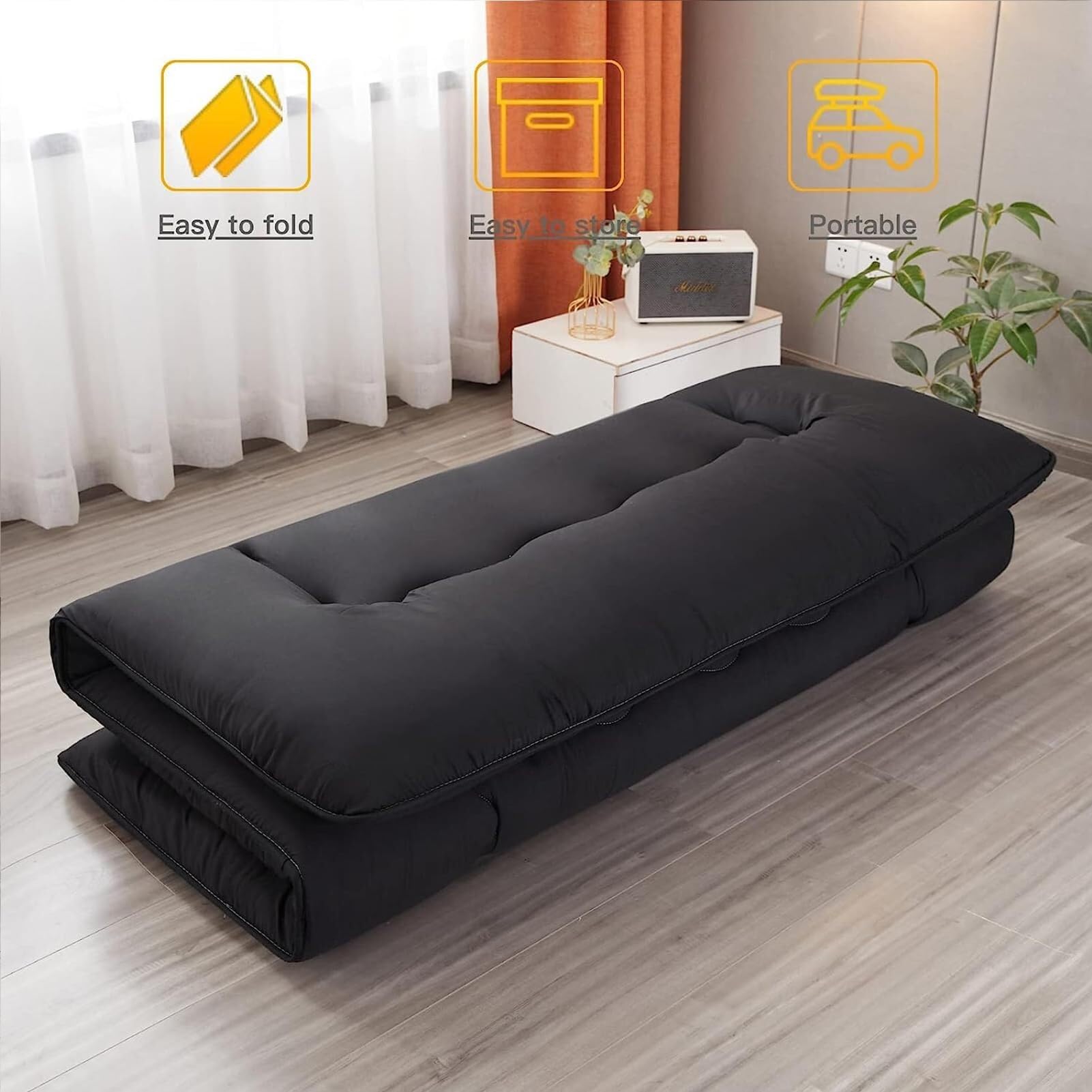 Japanischer Futon, Japanische Bodenmatratze, Futon-Matratze, Faltbarer Futon, 2 Personen, 2 Plätze, 1 Platz, Japanische Bodenmatratze, Japanischer Boden-Futon(100x200cm)