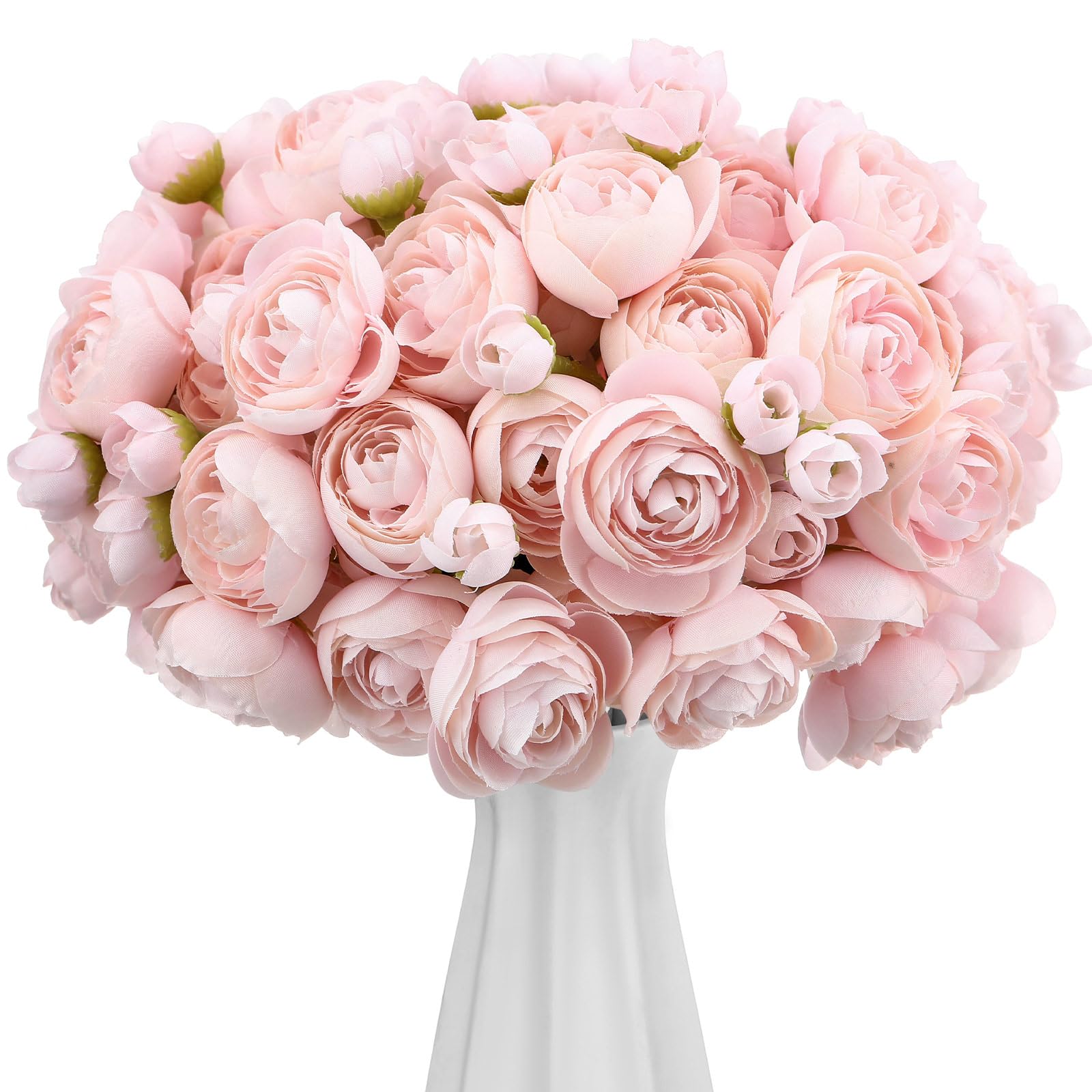 Fleurs artificielles en soie rose Giegxin en lot de 48 pour composition florale