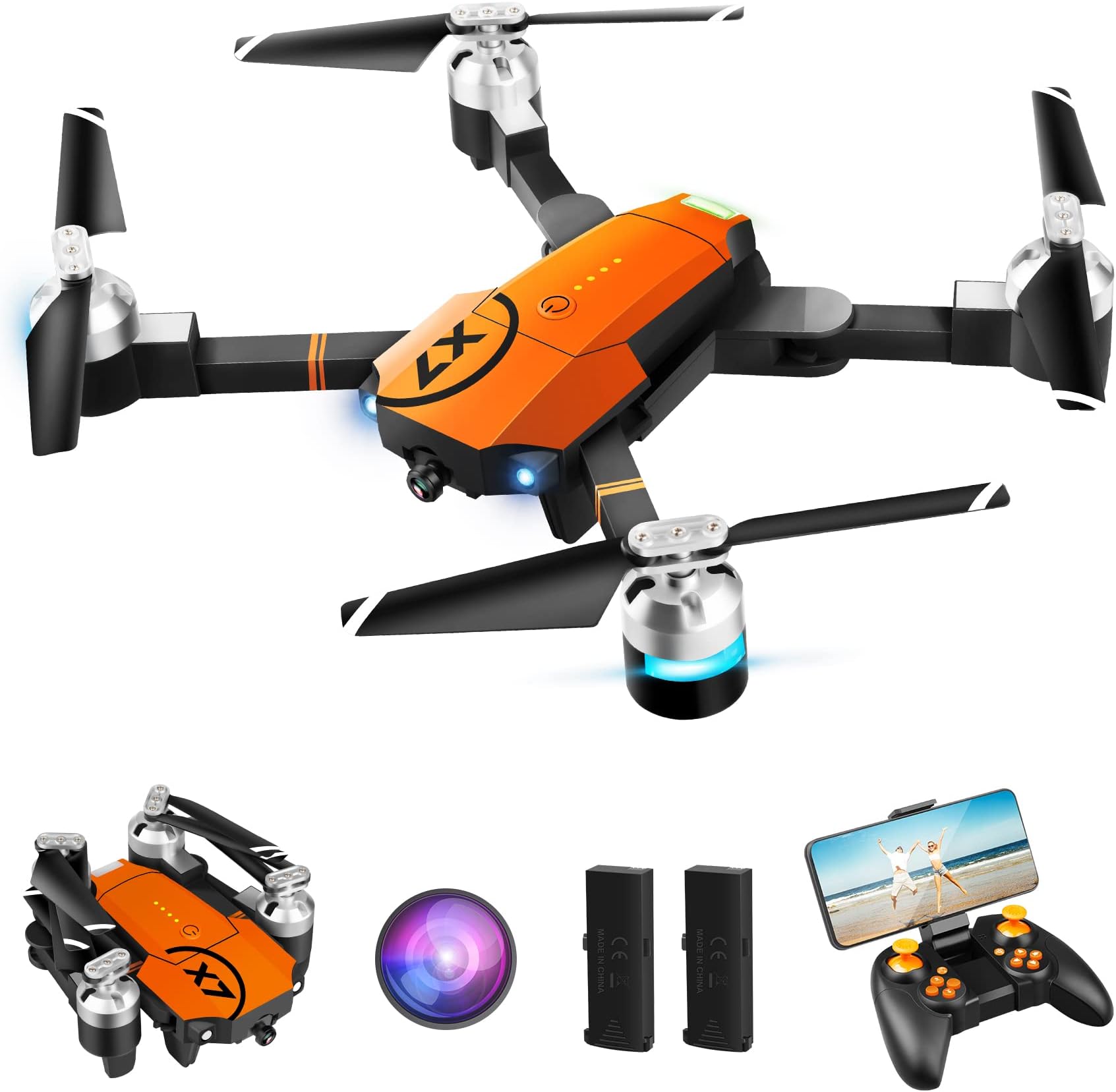 1080P WiFi FPV Quadcopter Drone with Camera - For Adults and Kids, Headless Mode, Altitude Hold, One Key Takeoff/Landing