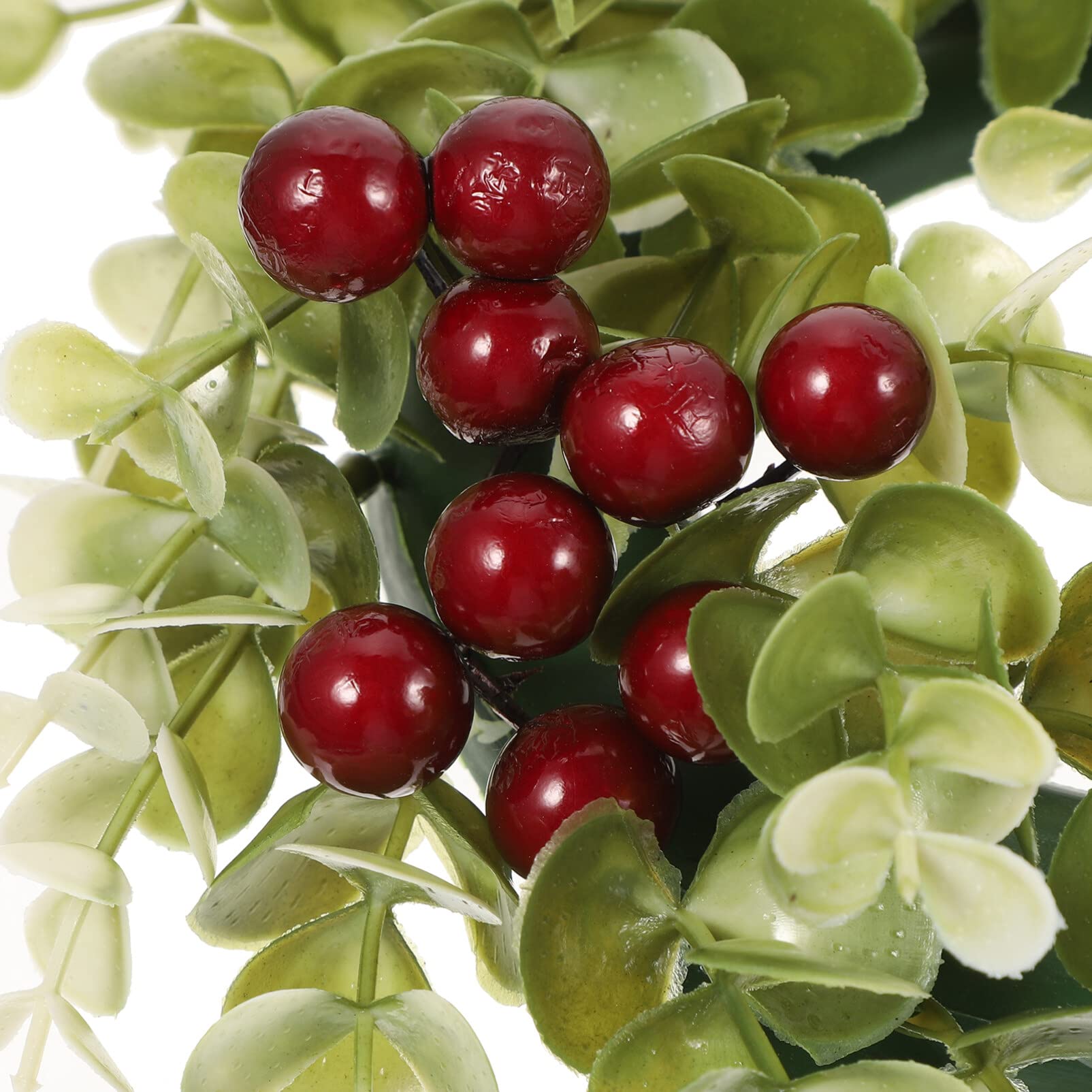 Operitacx Flower Candle Wreath 2pcs Candle Garland Rings Simulation Berry Mini Wreaths for Christmas Holder Rings Christmas Autumn Decorations (Red Berry) - Image 4