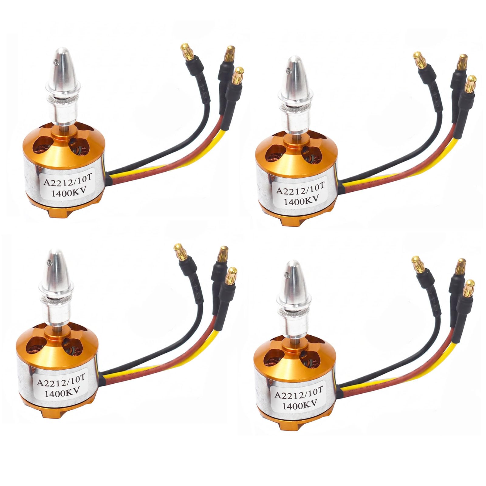 A2212 1400KV Motor Outrunner sin escobillas 10T Controlador de motor sin escobillas de alta potencia para aviones RC/Multicopter 4/6 ejes Quadcopter (4 piezas)
