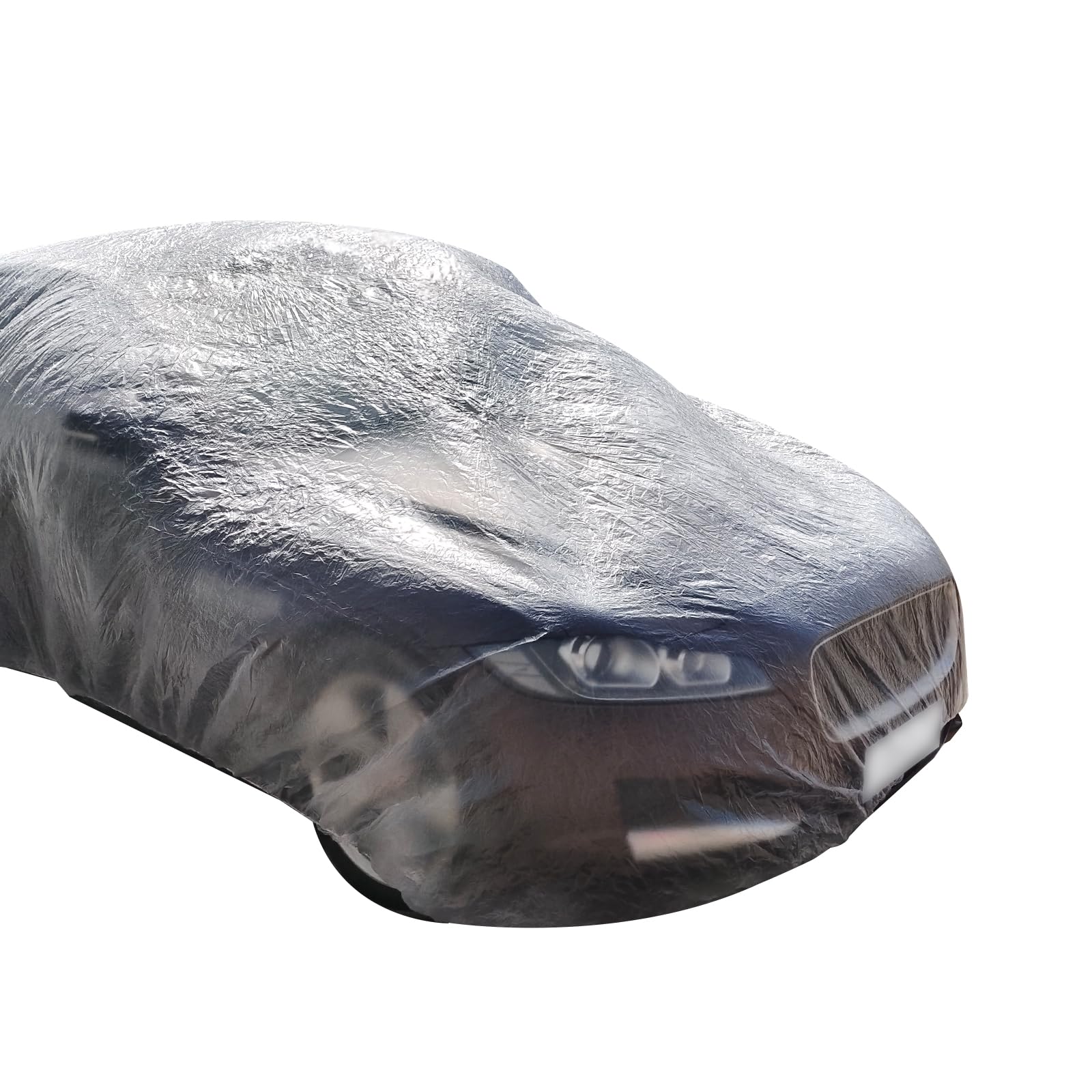 Vroelos 12 5x21 5 Clear Plastic Disposable Car Protective Cover Temporary Universal Rain Dust Garage Full Coverage Car — view 3