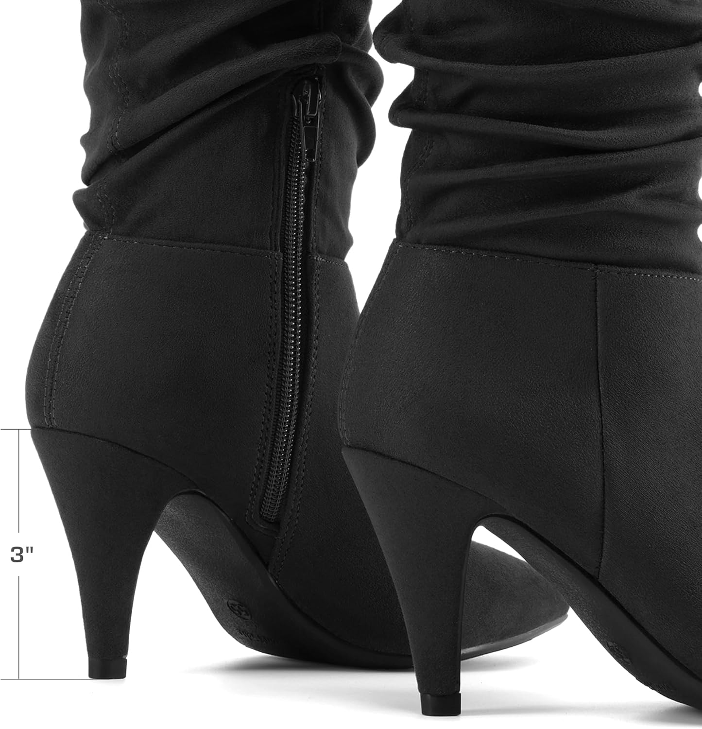 DREAM PAIRS Women's High Heel Mid Calf Boots Slouchy Pointed Toe Fall Boots - Image 5