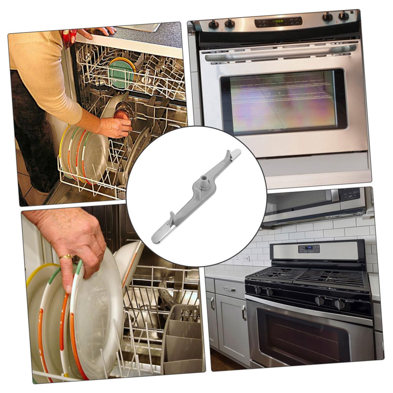 Didiseaon Braccio Irroratore Inferiore in Abs e Ferro, Sostituzione Facile, Pulizia per Cucina 2 Pezzi per Lavastoviglie