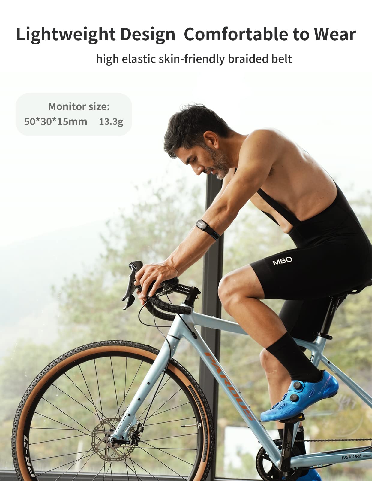 iGPSPORT HR70 Cardiofrequencemetre au Bras, Brassard Cardio IPX7 Étanche Bluetooth Ant+ Ceinture Cardio Idéal pour Le Vélo Jogging Yoga Fitness